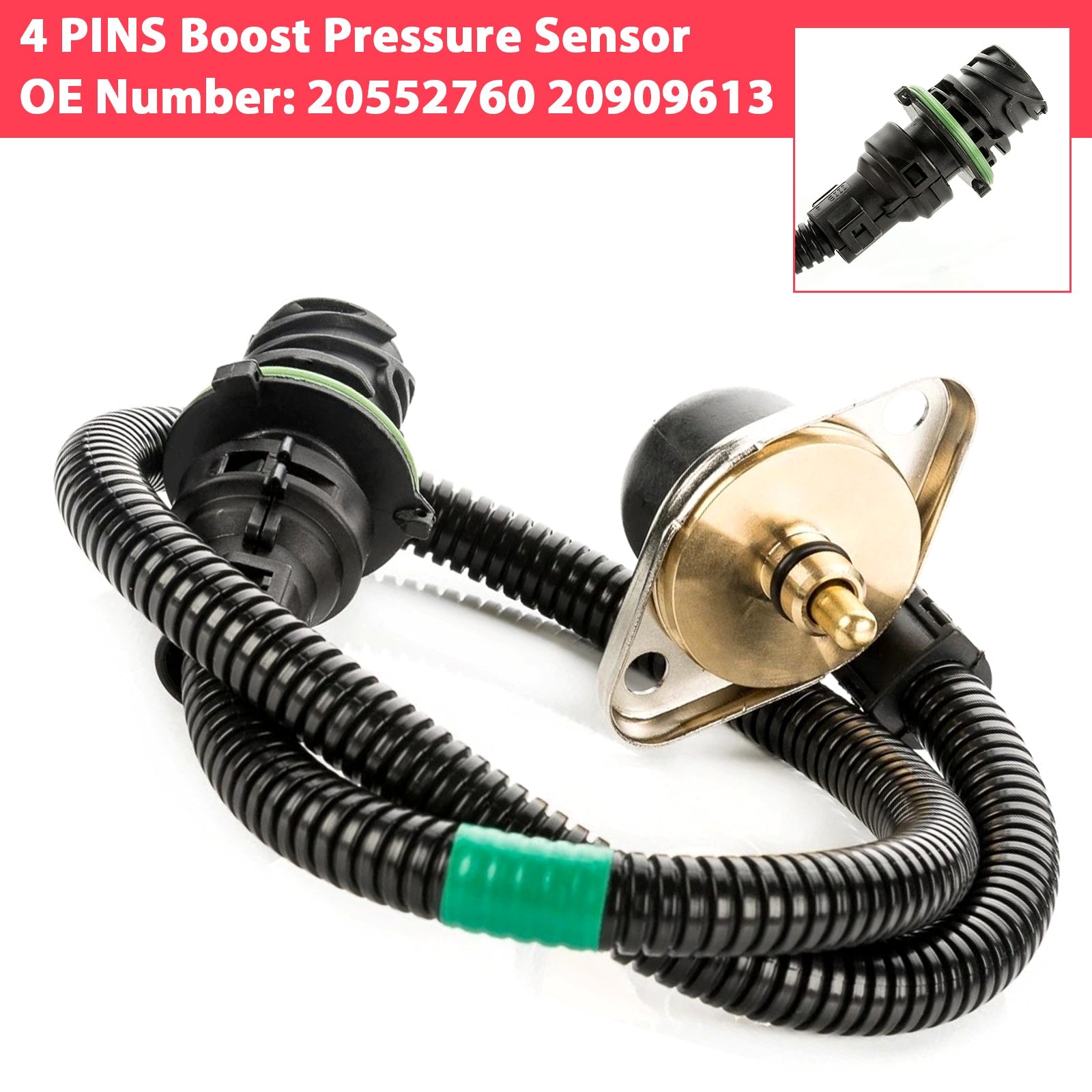 Sensor de presión de sobrealimentación de 4 pin para Volvo FH16 FL6 FM10 FM7 FH12 20552760 20909613