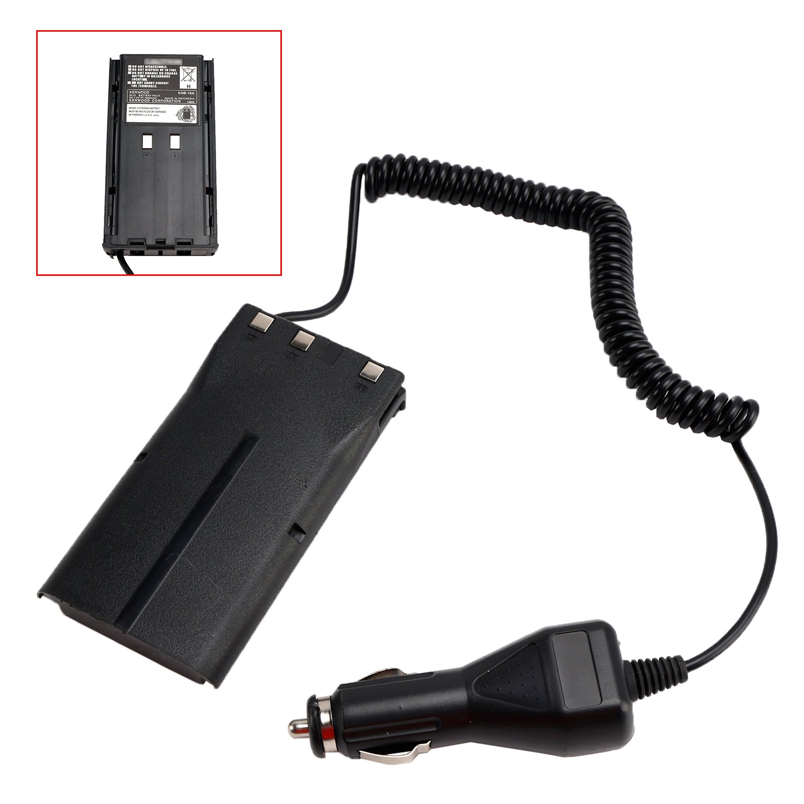 Adaptateur éliminateur de batterie pour chargeur de voiture compatible avec les modèles TK-480, TK-385, TK-280, TK-290 et TK-380.