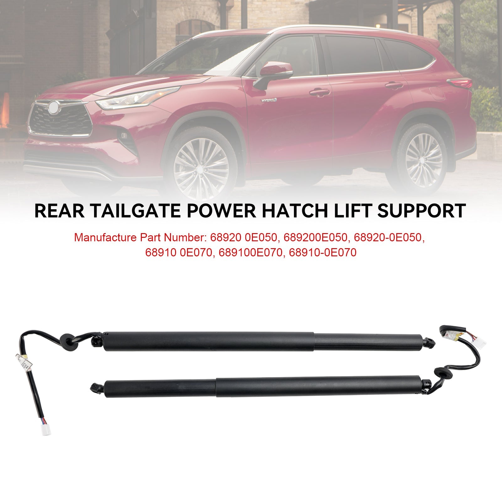 Hayon élévateur électrique 2 pièces pour Toyota Highlander 2020-2023 68910-0E070 689200E050