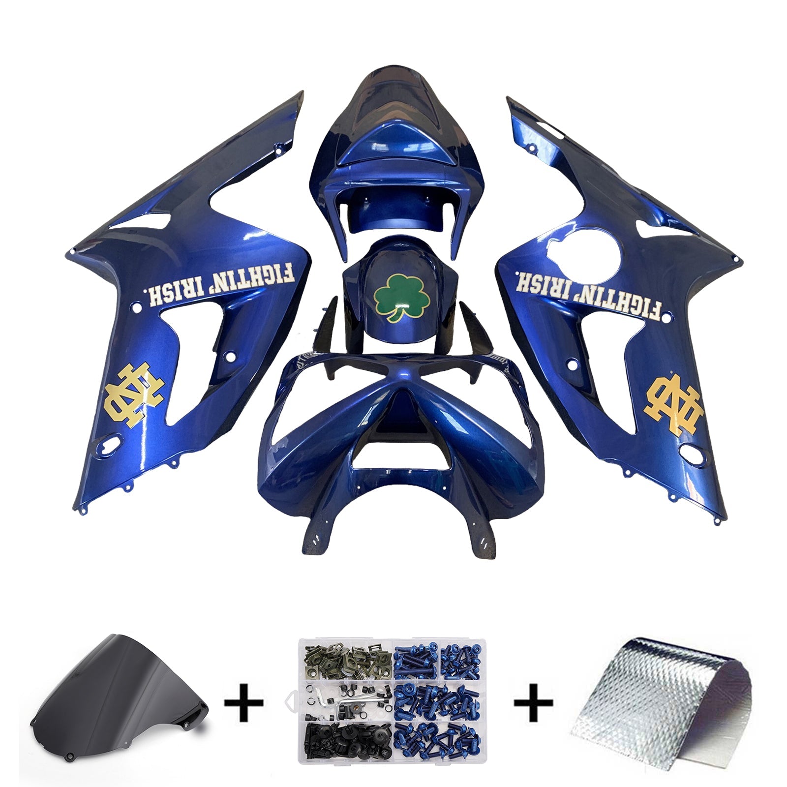 Kit de carénage par injection, carrosserie en plastique ABS pour Kawasaki ZX6R 636 2003-2004