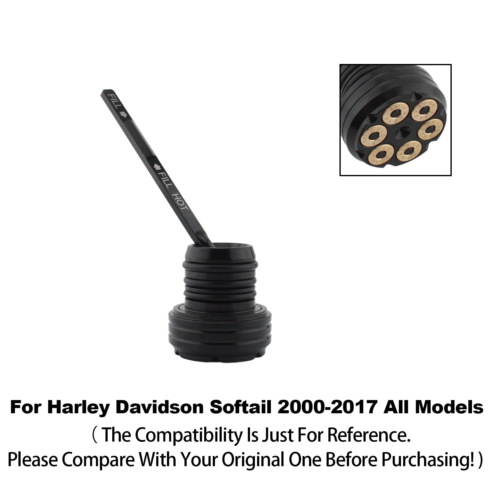 Tapa del tanque de medidor de aceite para Softail 2000-2017 Todos los modelos