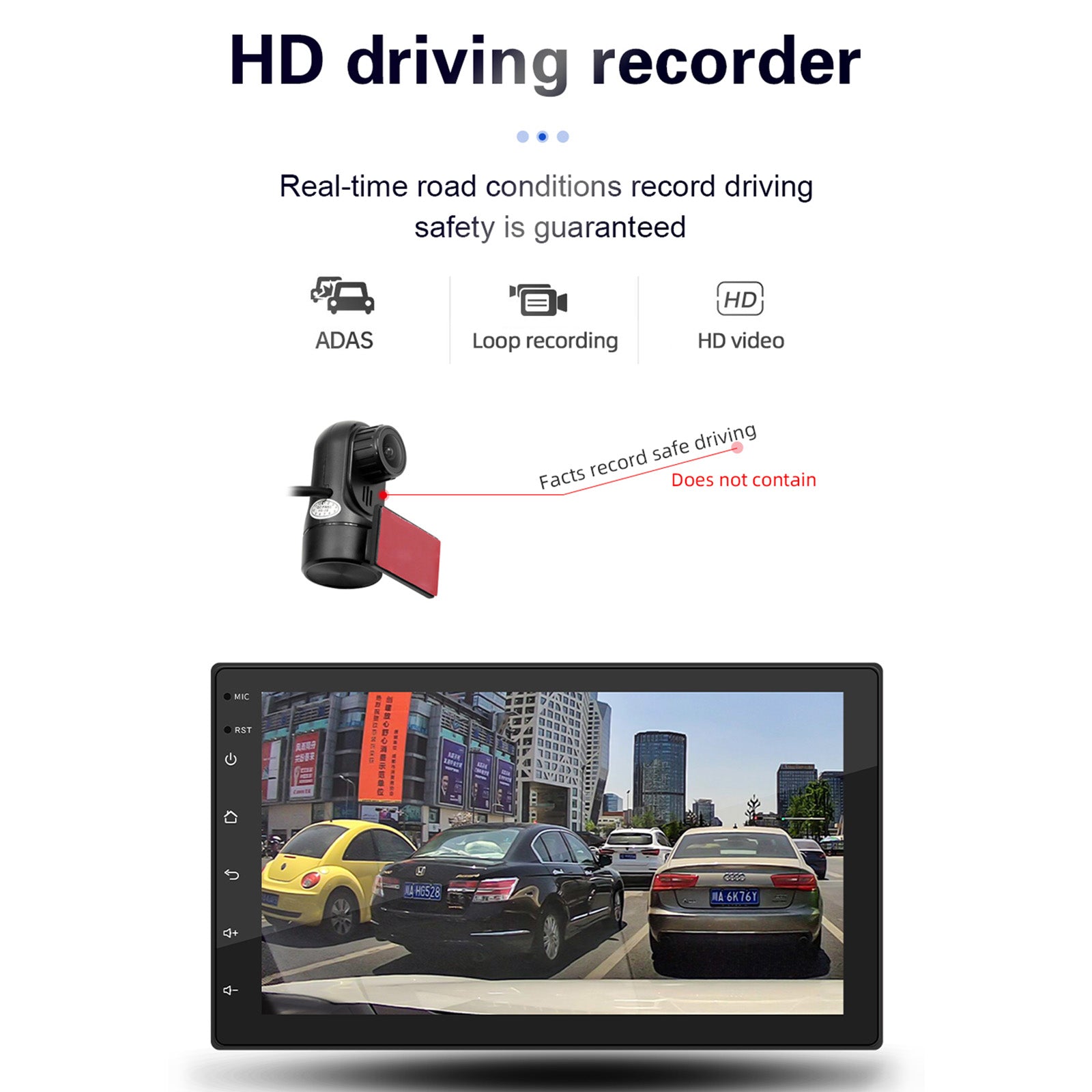 7 Android 10 GPS WiFi Bluetooth Autostereo MP5-soitin Carplay + 4 LED-kamera