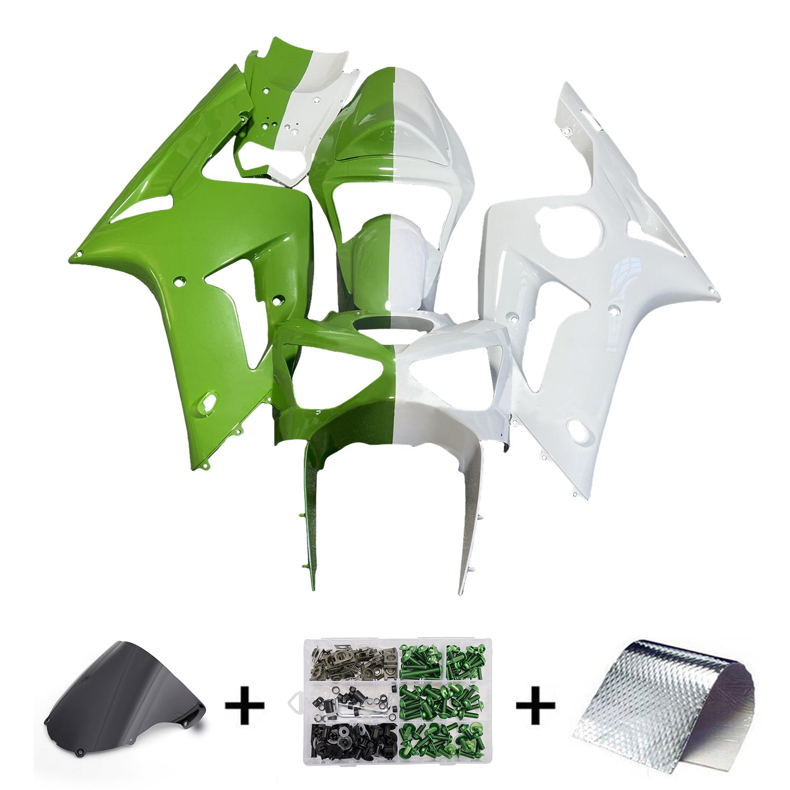 Kit di carenatura a iniezione, corpo in plastica ABS per Kawasaki ZX6R 636 2003-2004