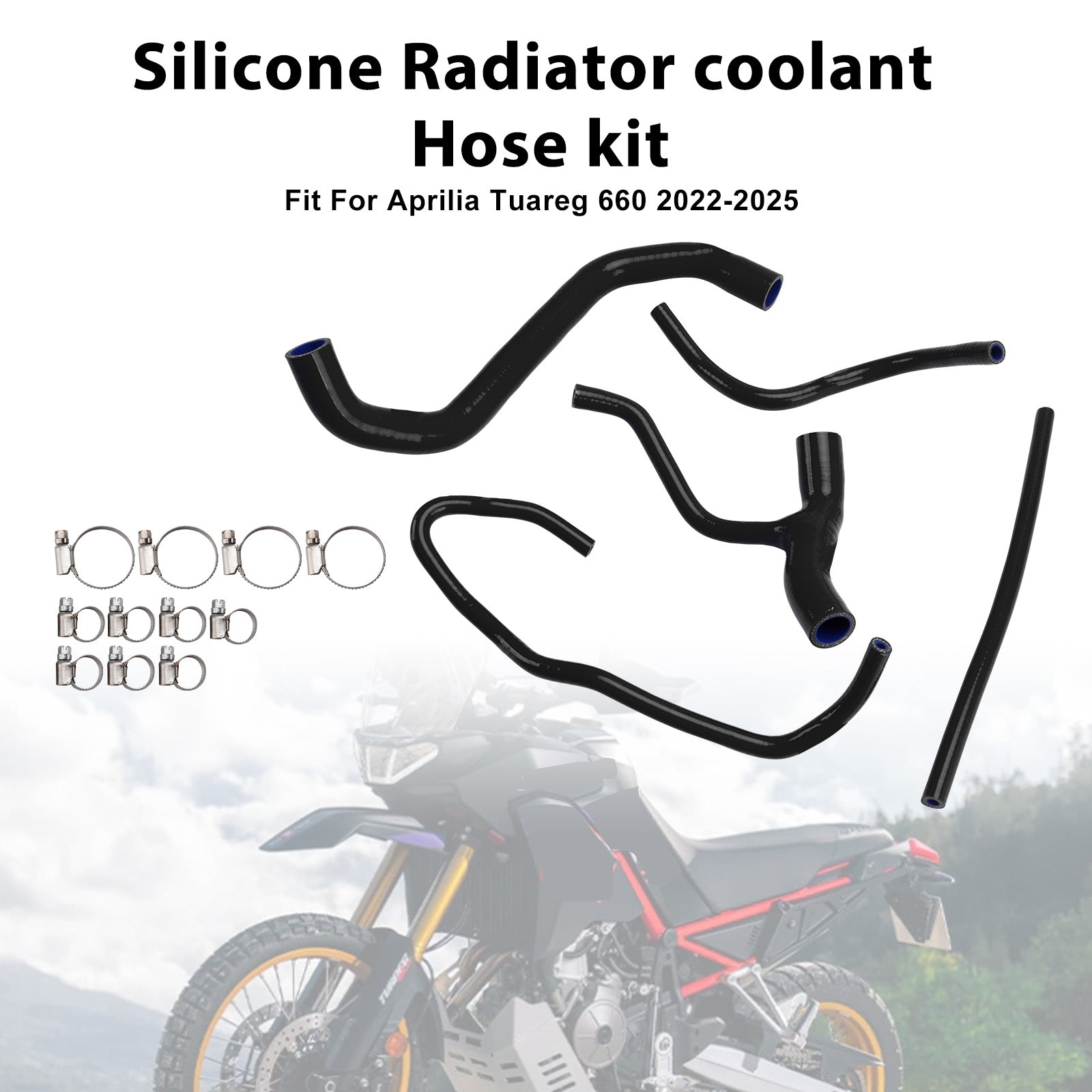 Durite de refroidissement en silicone pour radiateur Aprilia Tuareg 660 (2022-2025)
