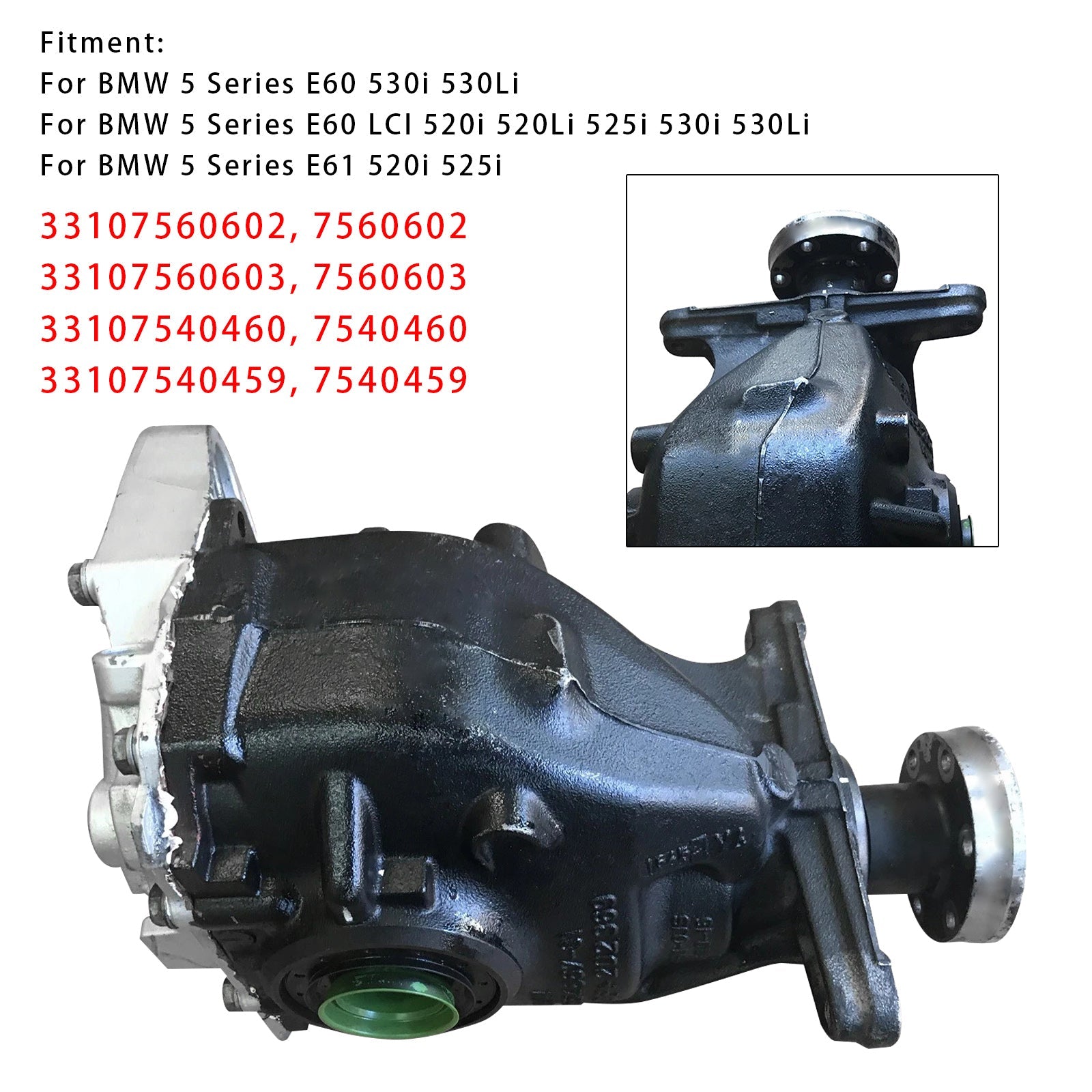 BMW 5 Serie E60 LCI 520i 520LI 525i 530i 530li Differenziale posteriore 3.64 Rapporto 7560602