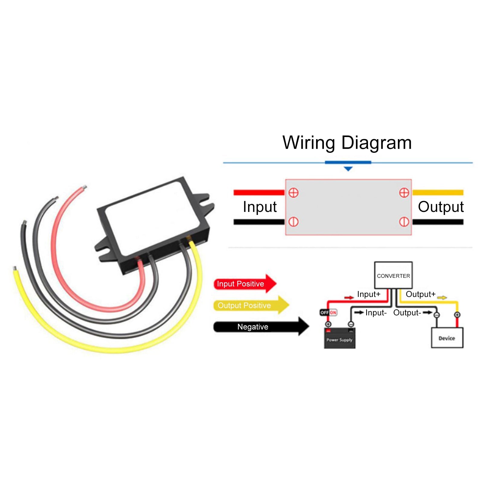 Convertisseur DC/DC étanche 1 A, régulateur d'alimentation 30-90 V, abaisseur à 12 V
