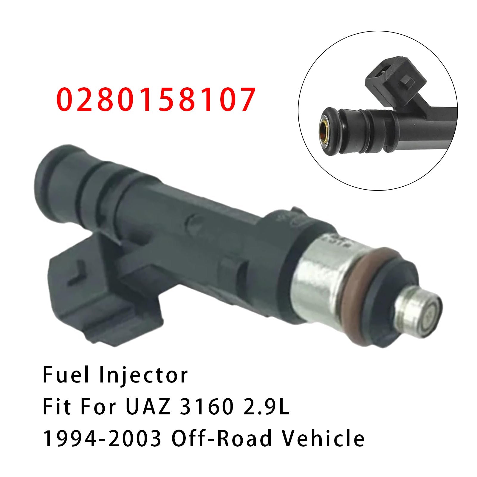 Brandstofinjector (1 stuk) voor UAZ 3160 2.9L (1994-2003), onderdeelnummer 0280158107