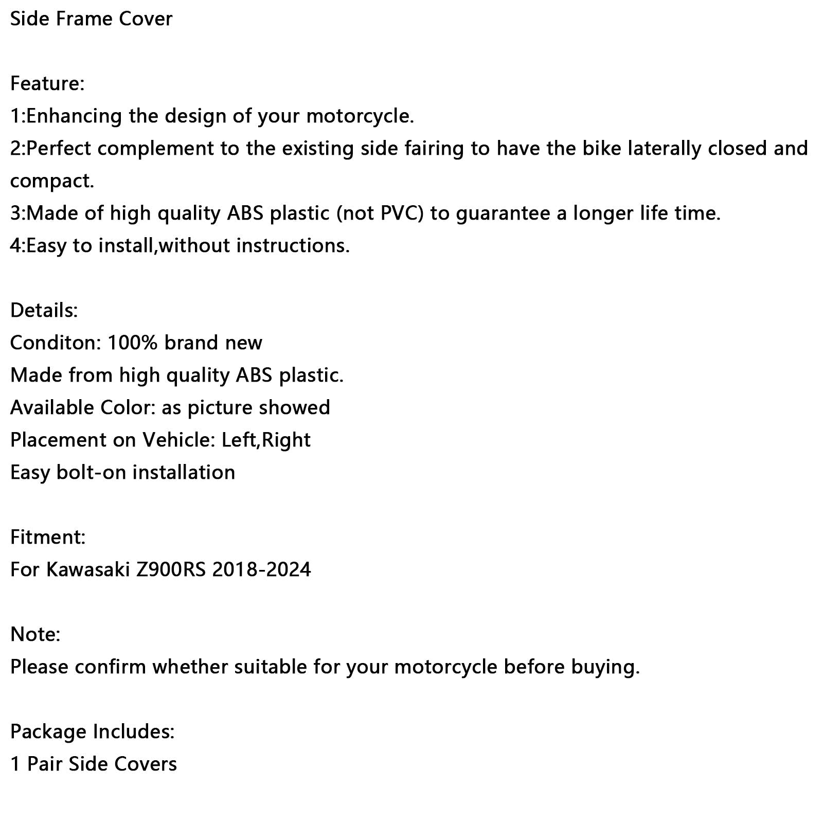 Chrome Bore Panelu owiewki dla Kawasaki Z900RS 2018-2024