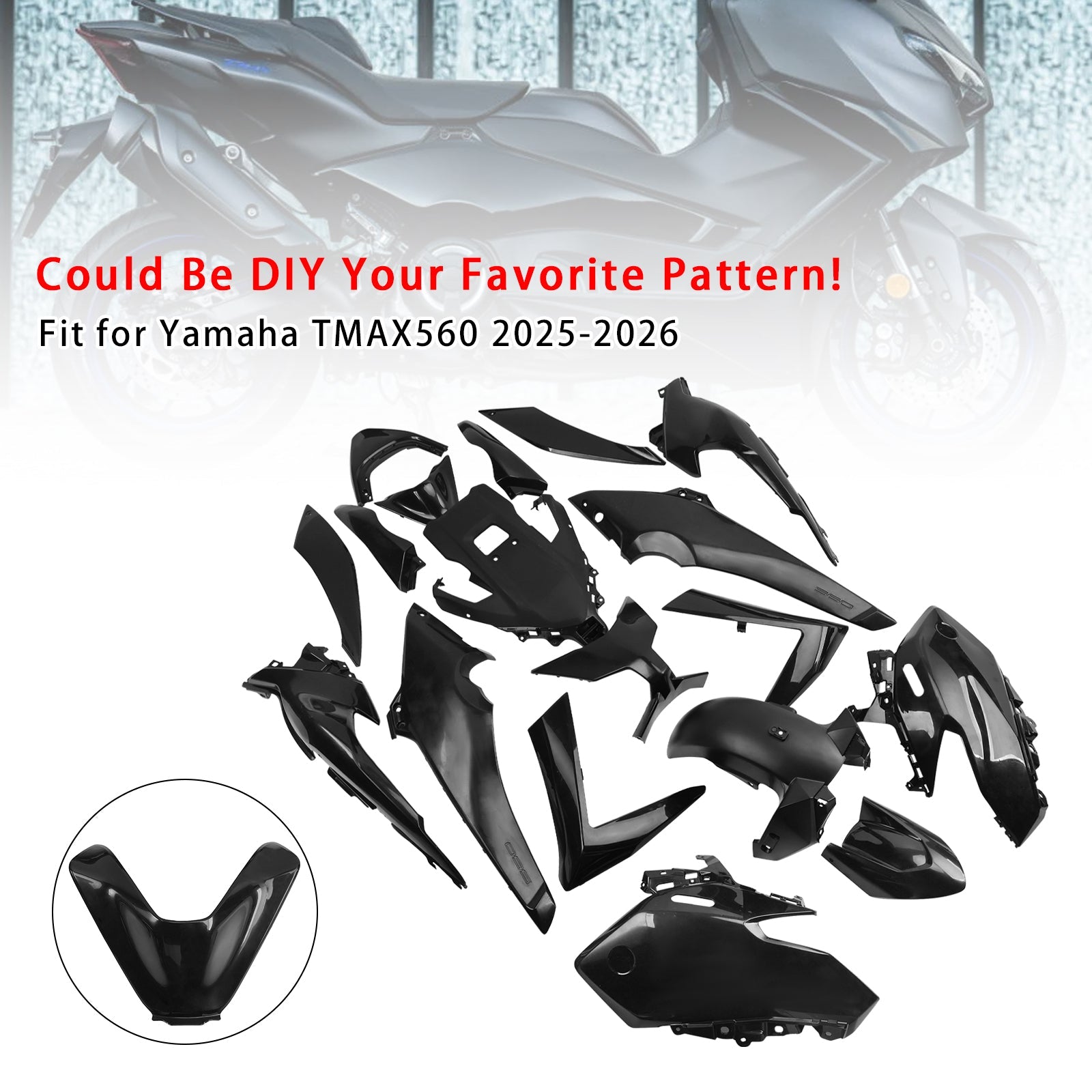 Carénage injecté non peint pour Yamaha TMAX560 (2025-2026)