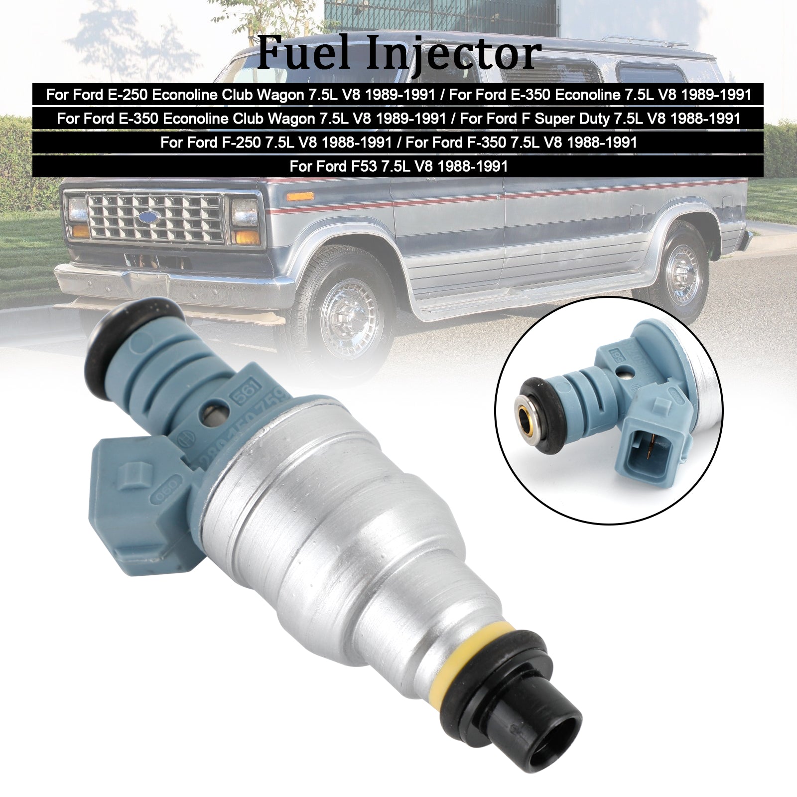 1PCS Fuel Injector 0280150759 Pour Ford E-250 E-350 7.5L V8 1988-1991 822-11120
