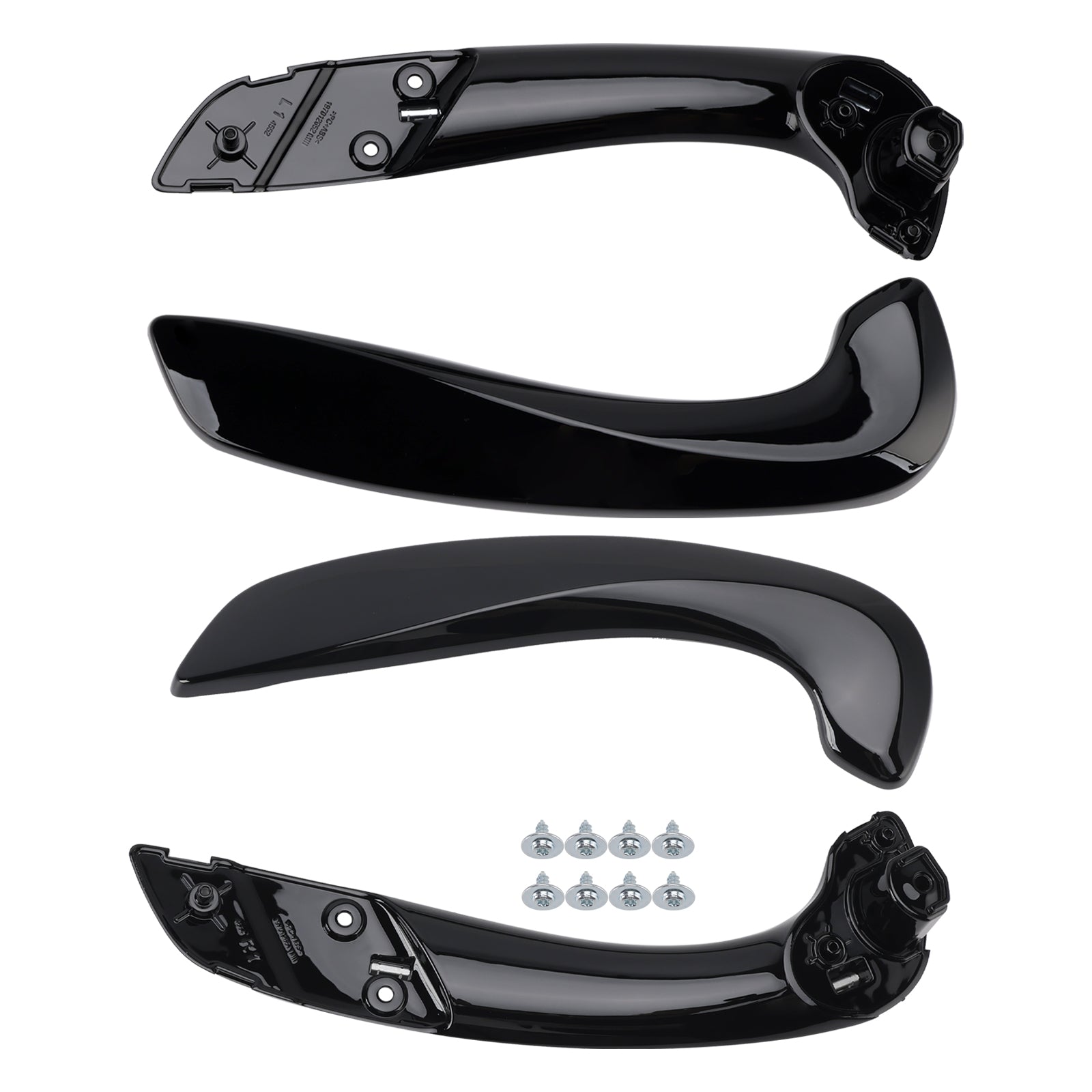 Poignée de porte intérieure avant gauche et droite (base + cache) pour Renault Megane 3 (2008-2016).