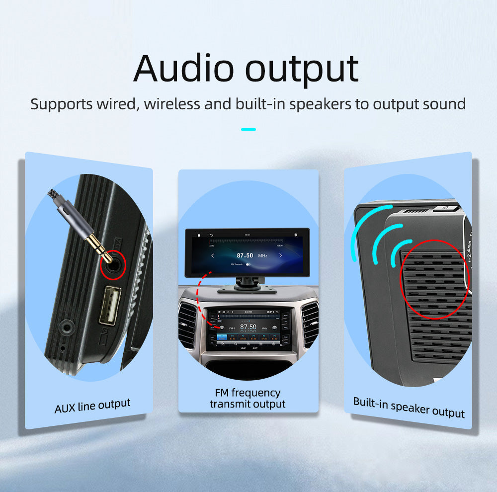 10.26" Carplay Wireless Bluetooth FM Radio Car MP5 Player AHD Registratore Fotocamera