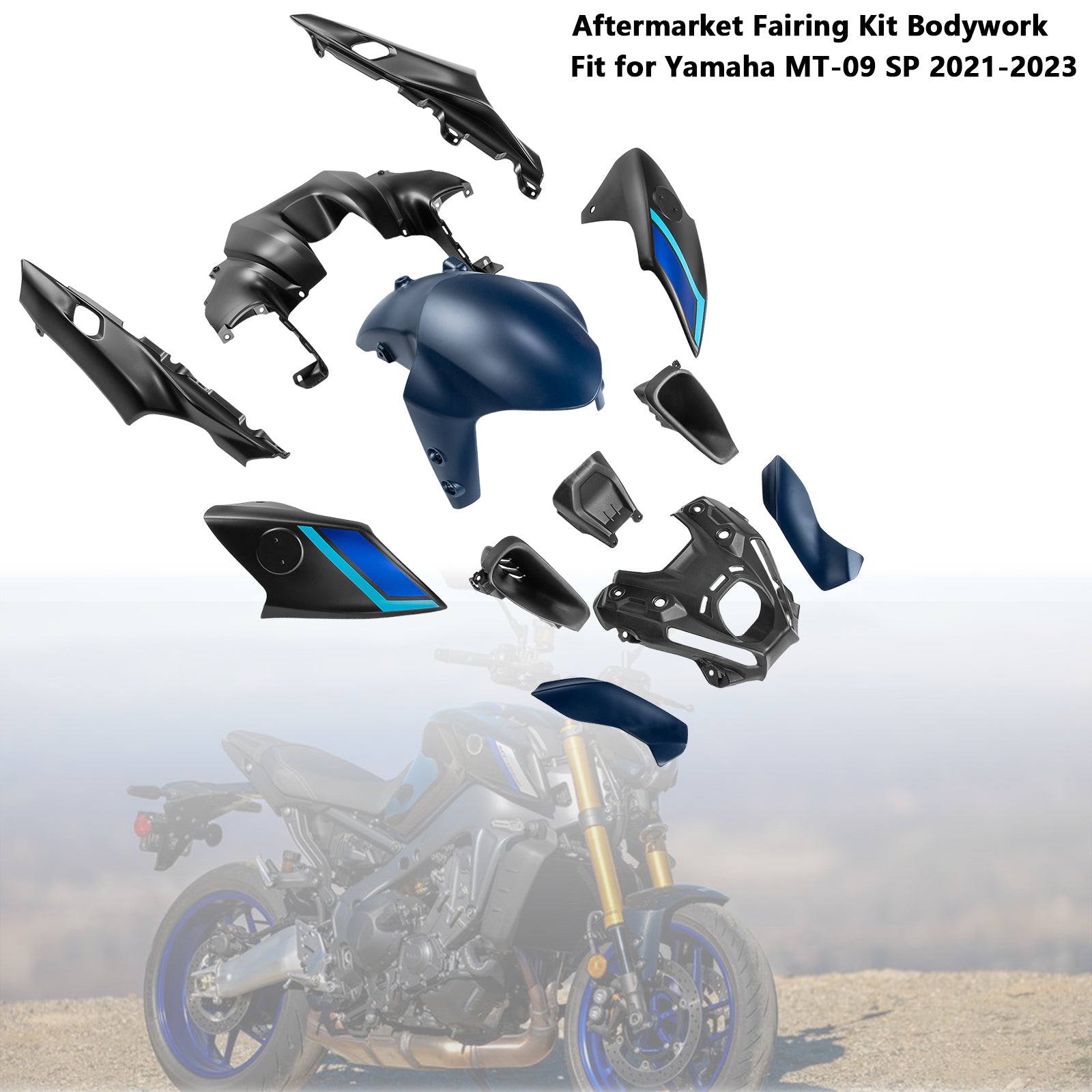 Inyección del kit de carenado de carrocería ABS para Yamaha MT-09 / MT-09 SP 2021-2023 01#