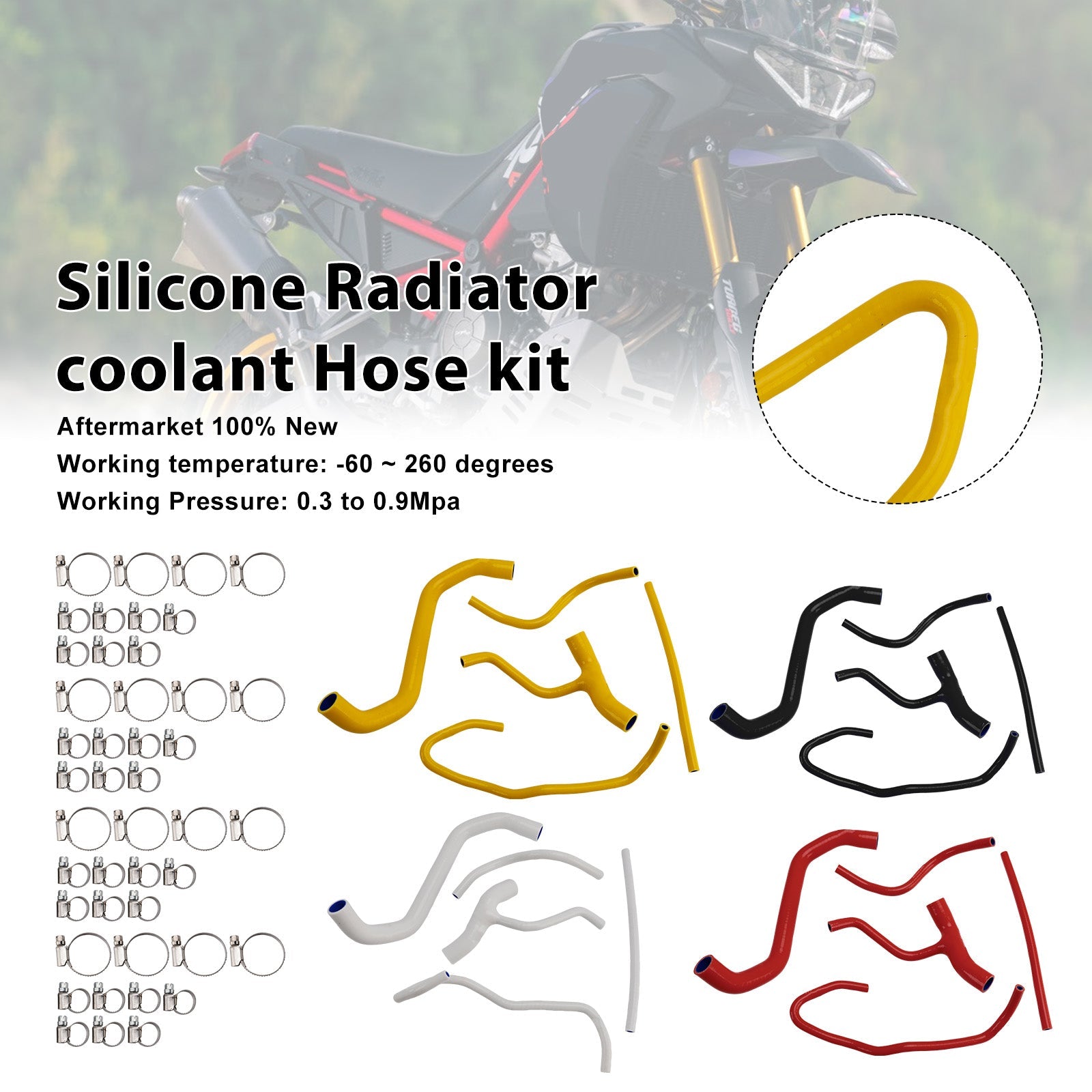 Durite de refroidissement en silicone pour radiateur Aprilia Tuareg 660 (2022-2025)