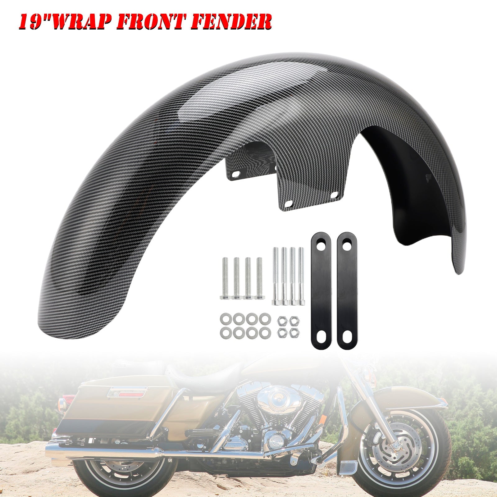 Parafango anteriore avvolgente 19"" in ABS per Touring Electra Street Road Glide Baggers FLHT FLHR