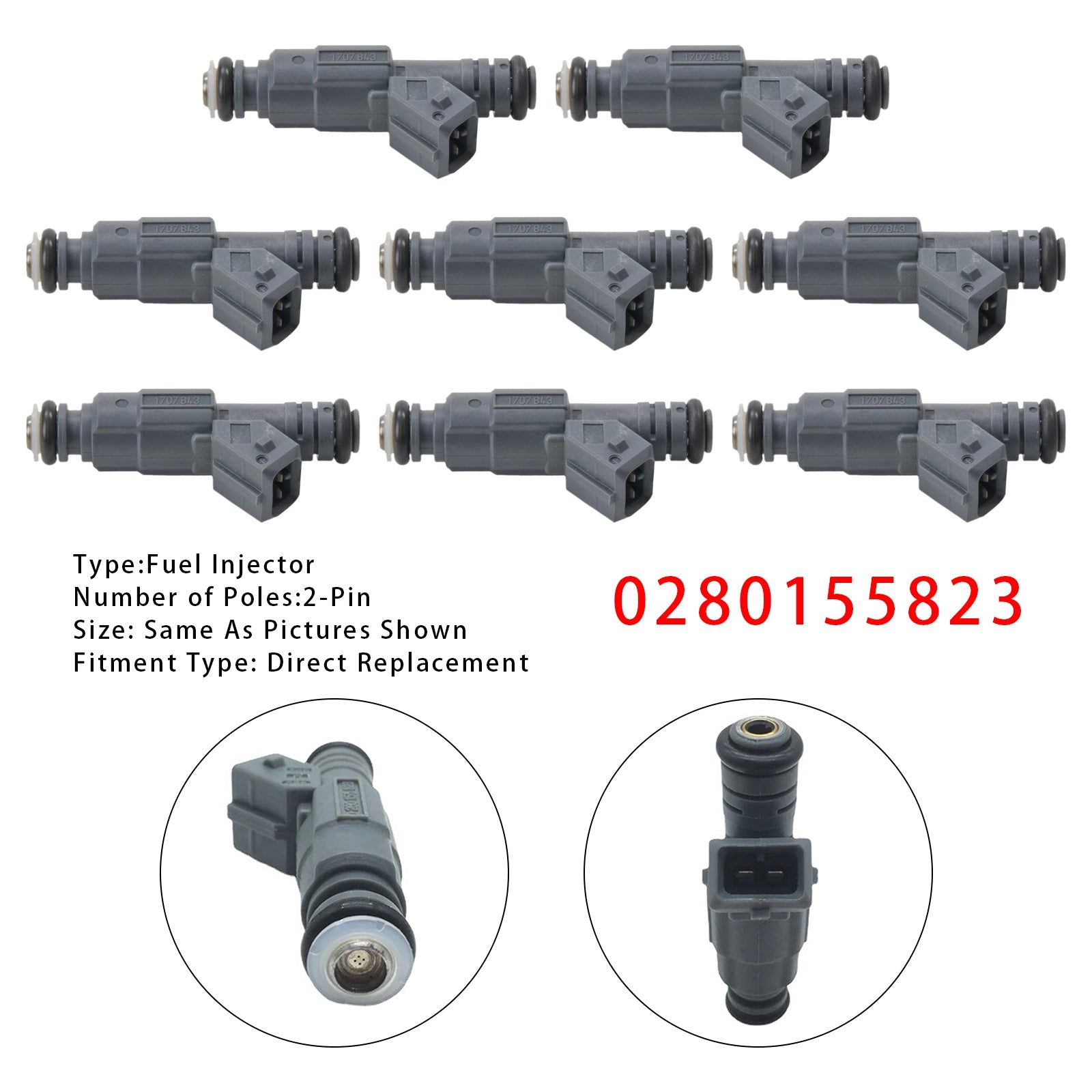 8 iniettori di carburante per BMW X5 E39 E38 E53 Land Rover Range Rover MK3 0280155823