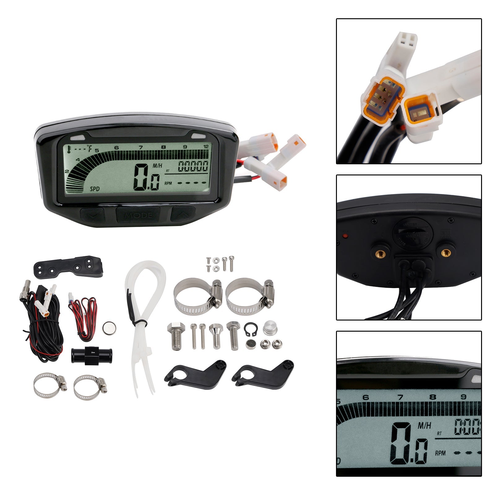 LCD digitale snelheidsmeter, kilometerteller en toerenteller voor Yamaha YFZ 450R/X (2009-2024).