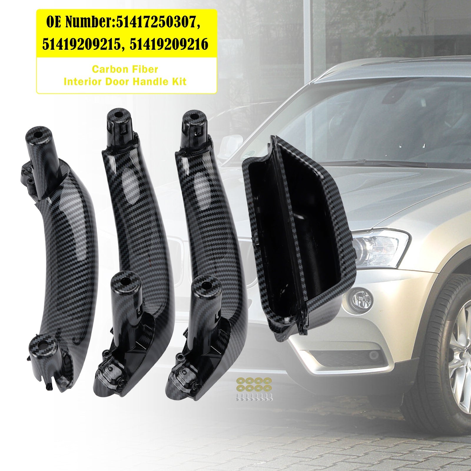 Koolstofvezel binnendeurgreepset 51417250307 voor BMW X3 (F25) X4 (F26)