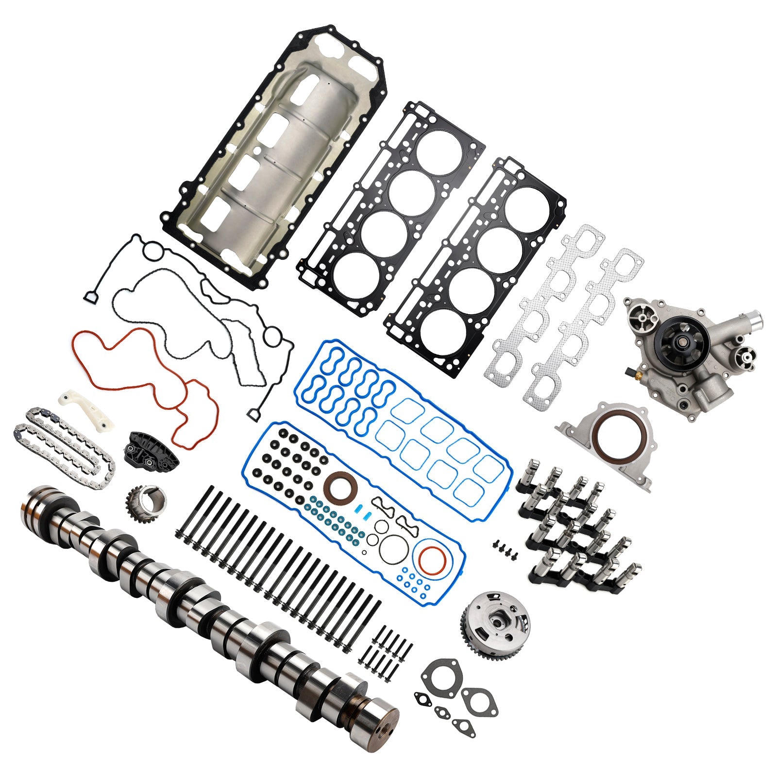 Kit de poussoirs de soupapes MDS, joints de culasse et boulons pour Chrysler 300 6.4L 392ci V8 HEMI (2012-2014) : références 53021726AD et 53022340AC.