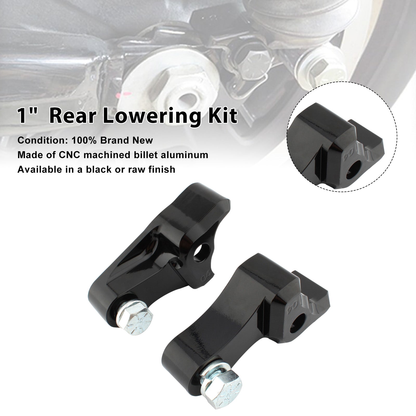 1-inch verlagingsset voor de achterkant, compatibel met de Touring-modellen FLHX, FLHR en FLHT van de Electra Glide (2009-2025).