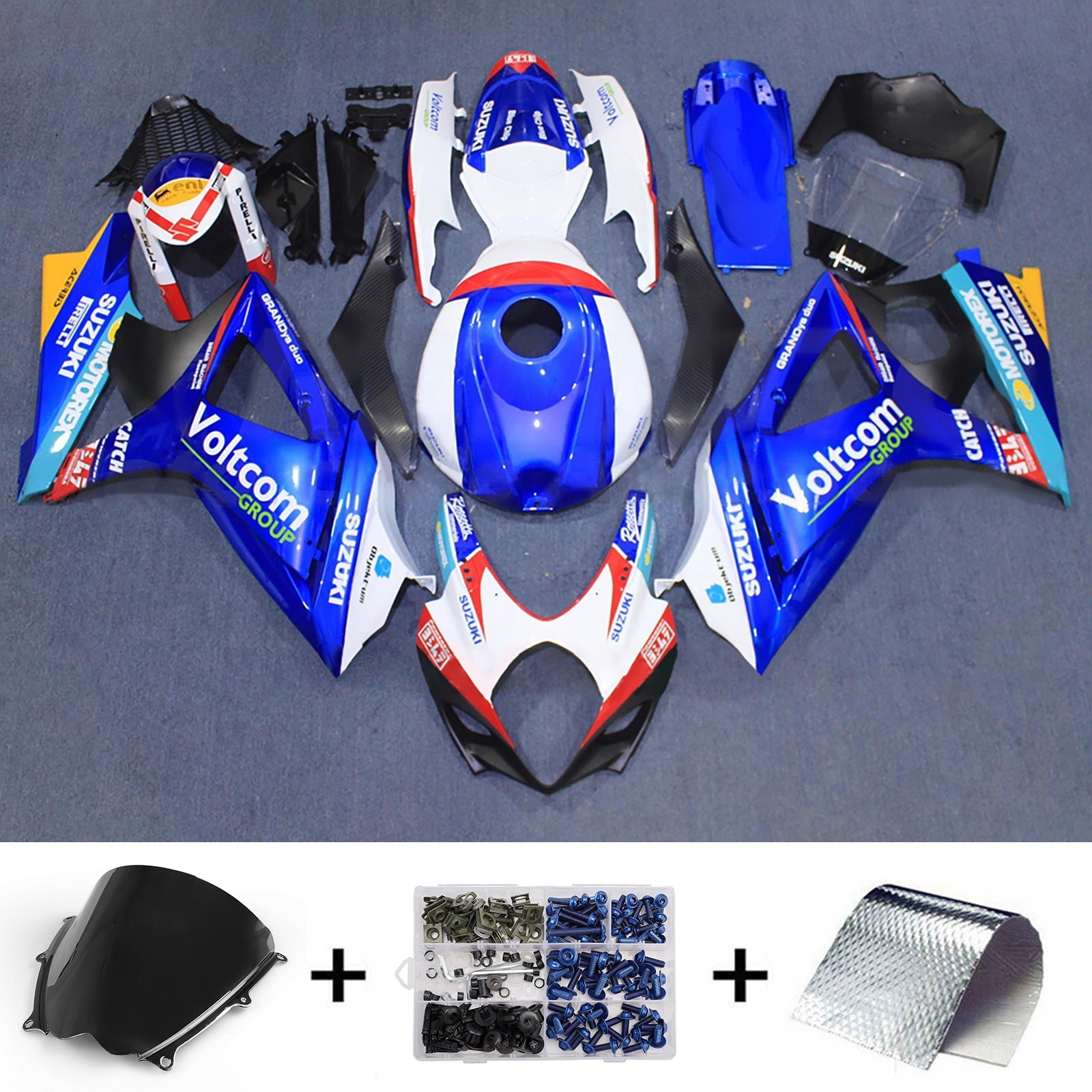 Kit de carénage injecté en plastique ABS pour Suzuki GSXR1000 2007-2008 K7