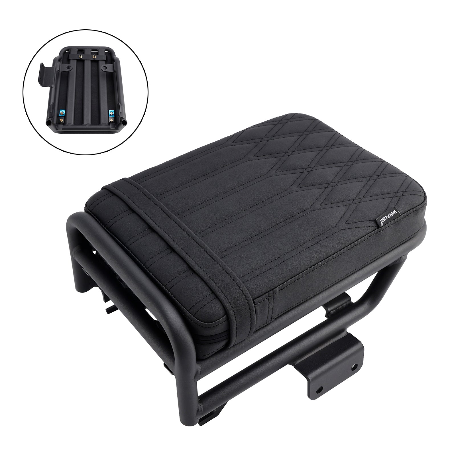 Musta litteä matkustaja satula Honda CT125 Hunter Cub 2020-2023