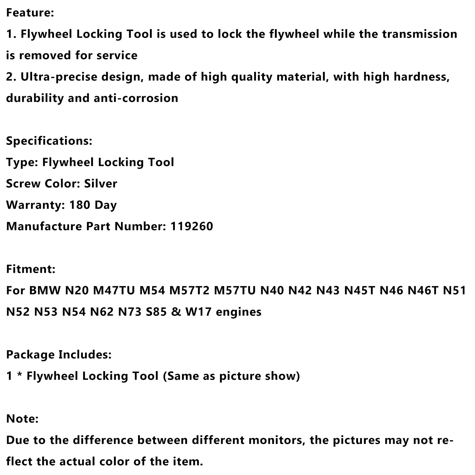 Narzędzie do blokowania silnika latającego dla BMW N20 M54 N40 N42 N52 N53 N54 N62