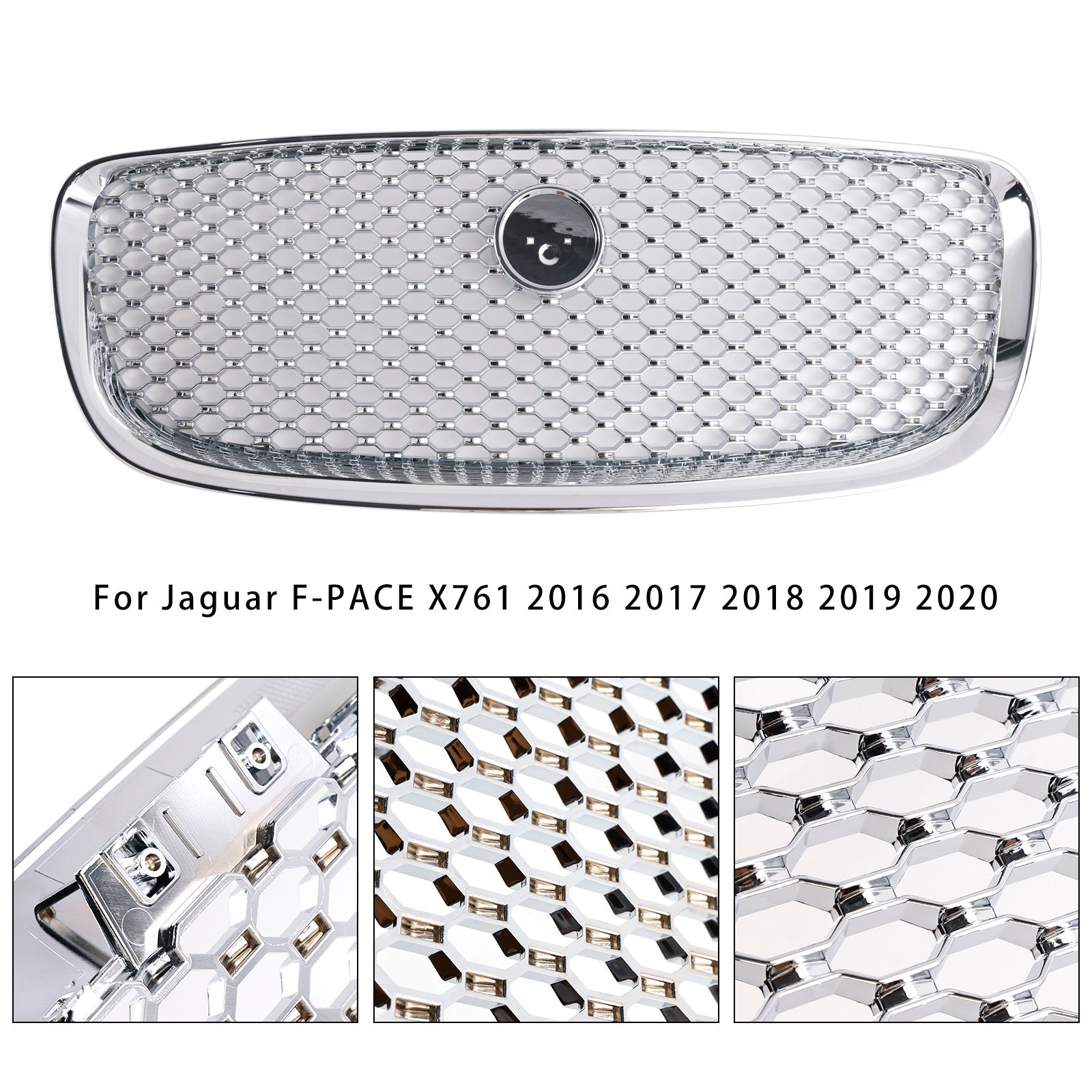 Grille de pare-chocs avant chromée pour Jaguar F-PACE X761 2016-2020