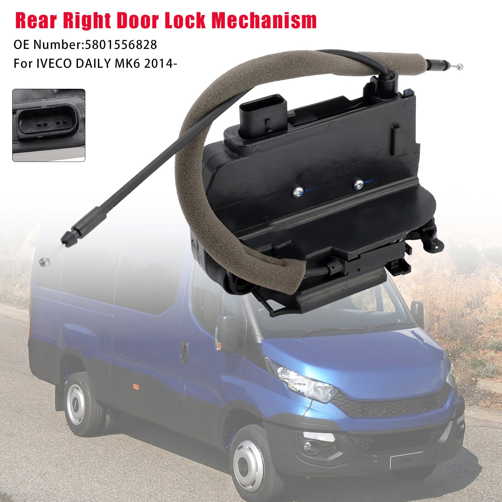 Mecanismo de bloqueo de puerta trasera derecha para IVECO DAILY MK6 (desde 2014) - Referencia : 5801556828