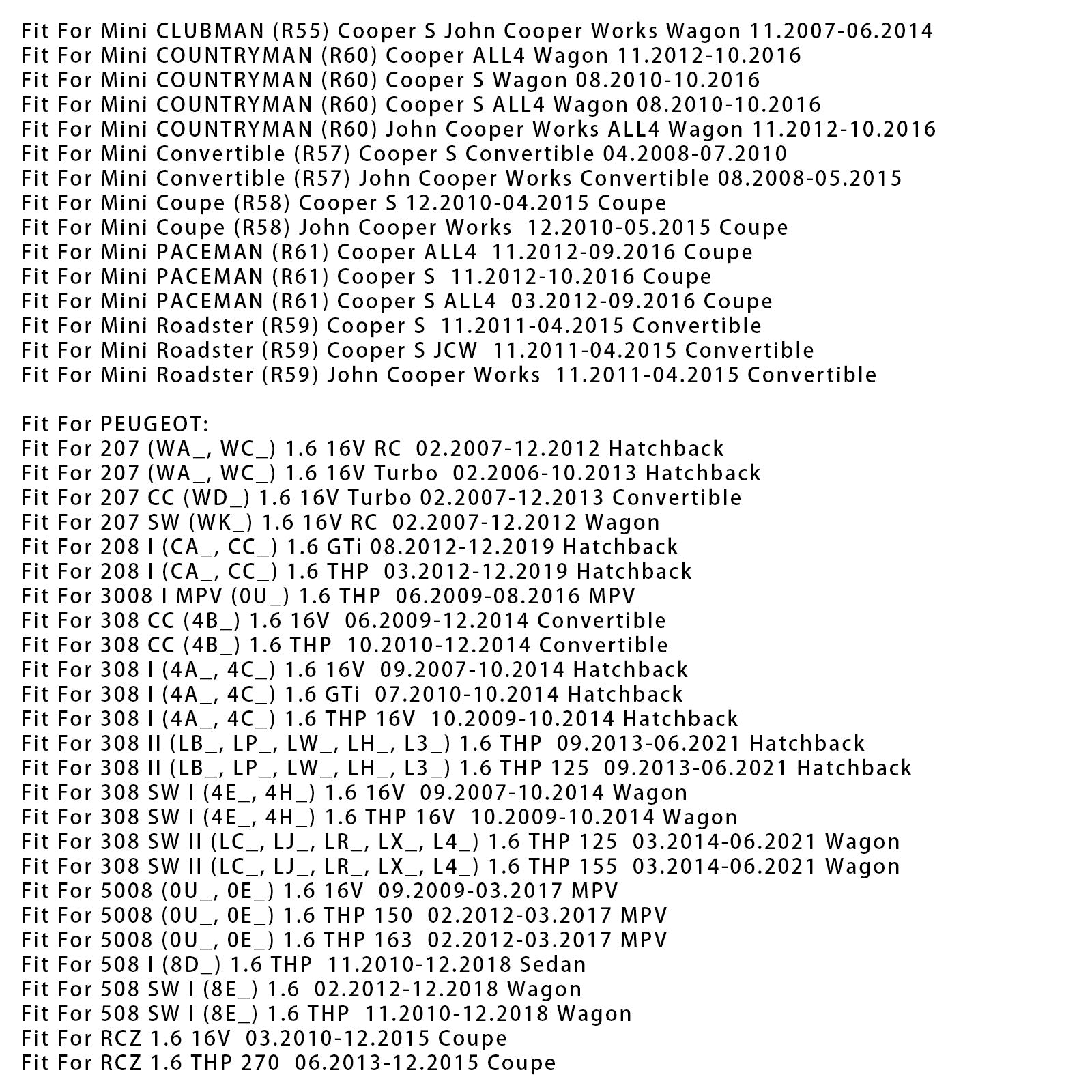 4 iniettori di carburante per BMW F21 F30 MINI R55 R56 R60 Peugeot CITROEN 0261500073