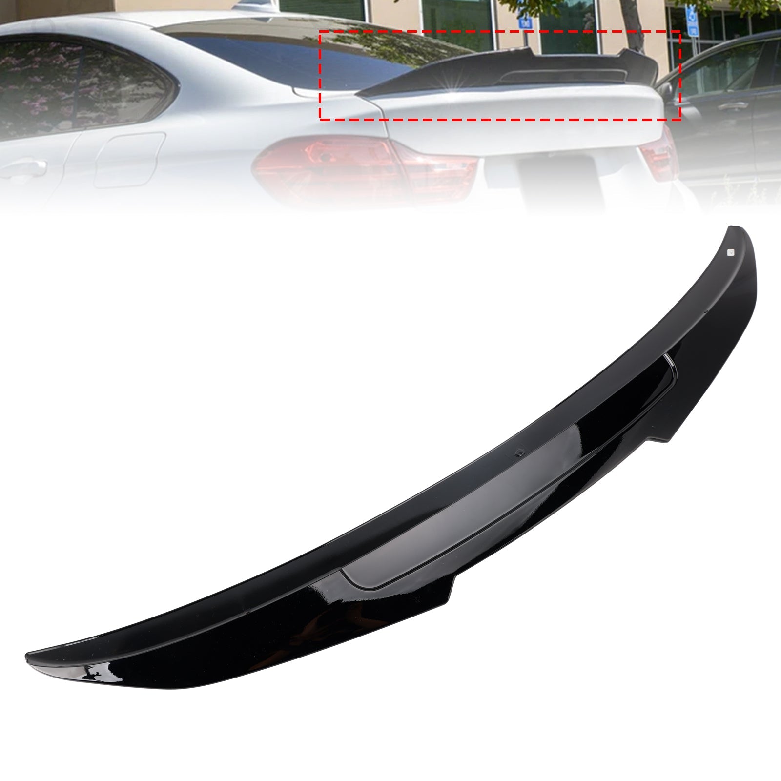 Spoiler posteriore per bagagliaio in stile PSM nero lucido per BMW Serie 4 F36 Coupé a 4 porte (2014-2020)