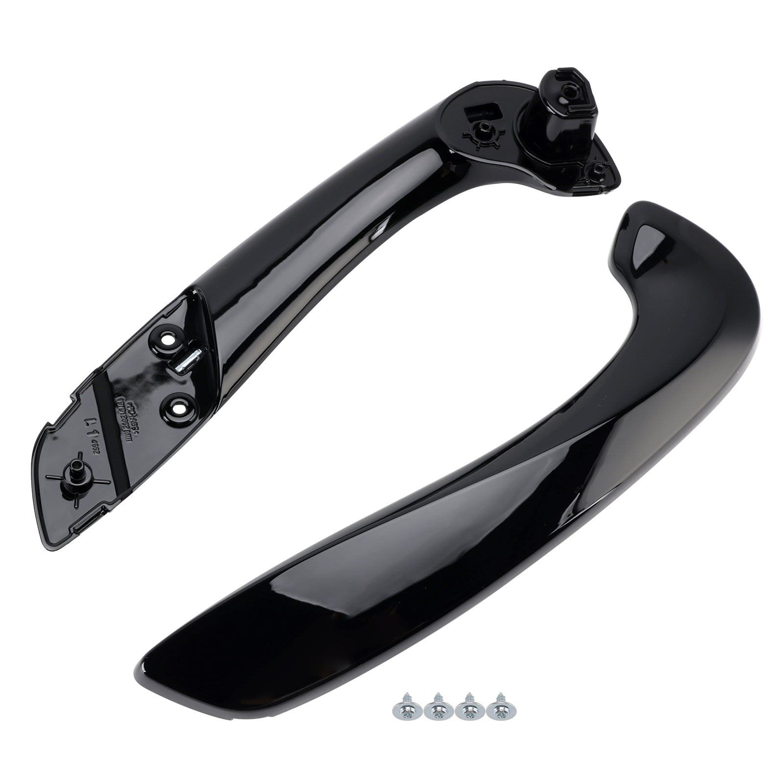 Poignée de porte intérieure avant gauche (base + cache) noire pour Renault Megane 3 (2008-2016).