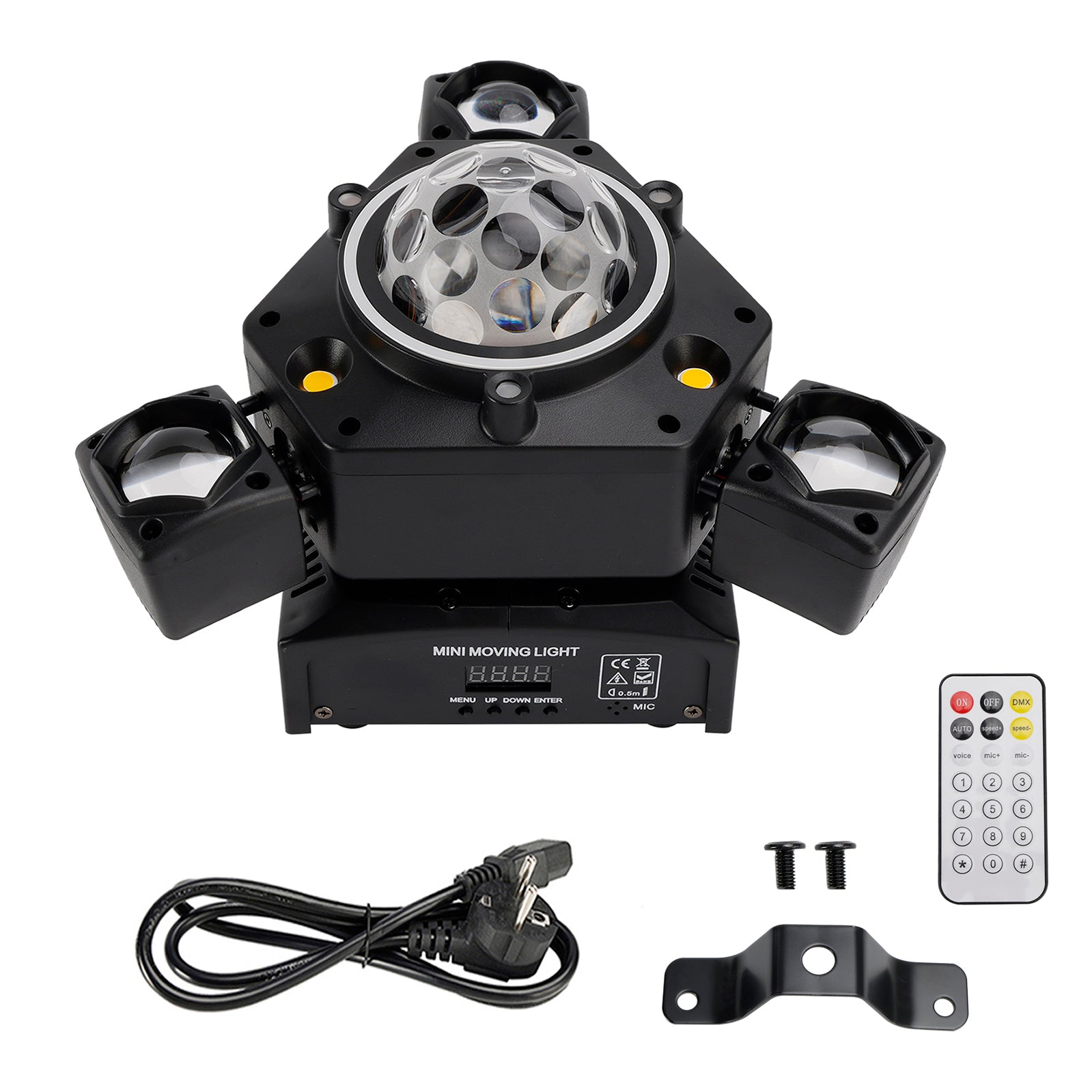 Projektor sceniczny LED z trzema ruchomymi głowicami i wiązką lasera do klubu nocnego