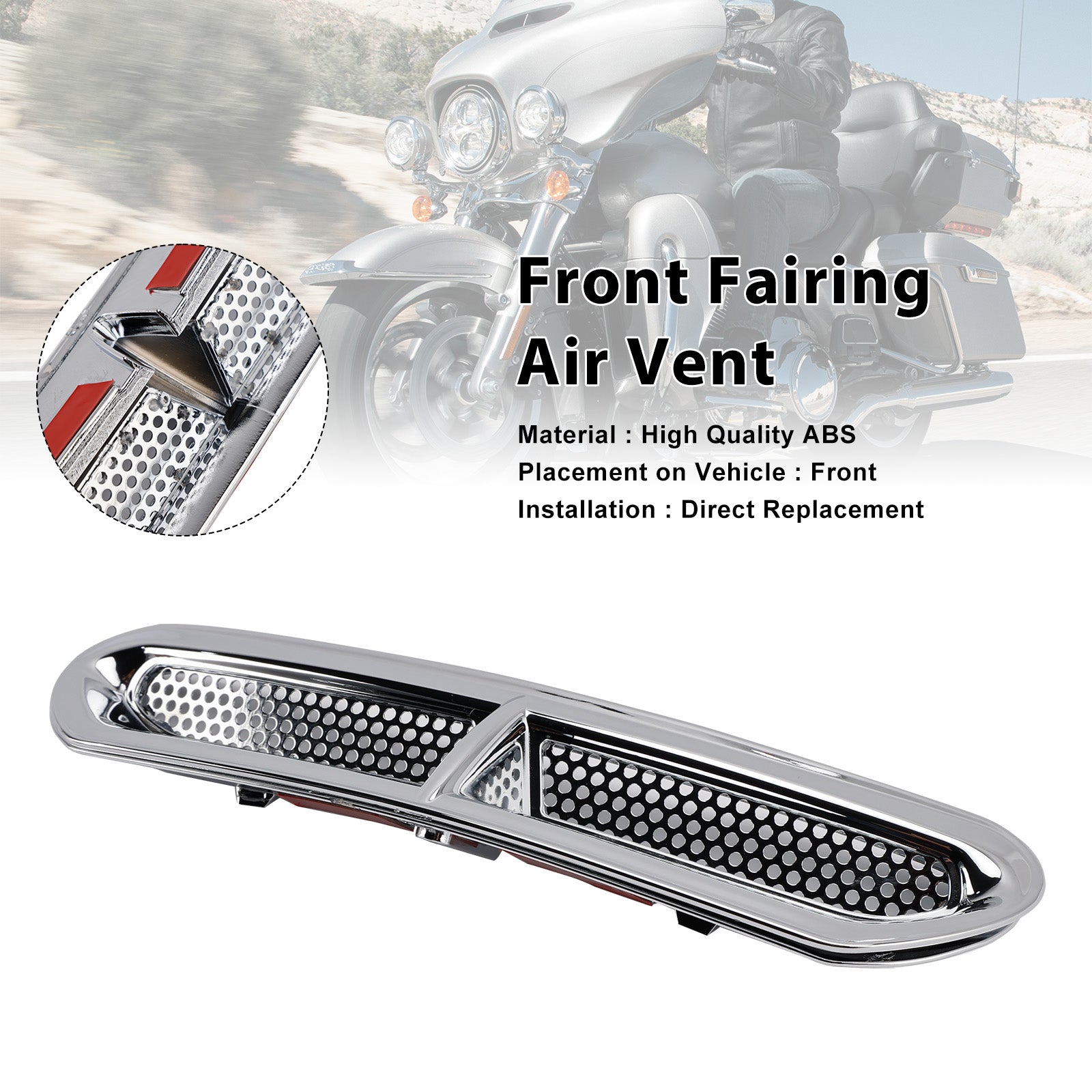 Etuosan tuuletusaukon verhoilu Touring Street Glide Electra Glide 2014-2024