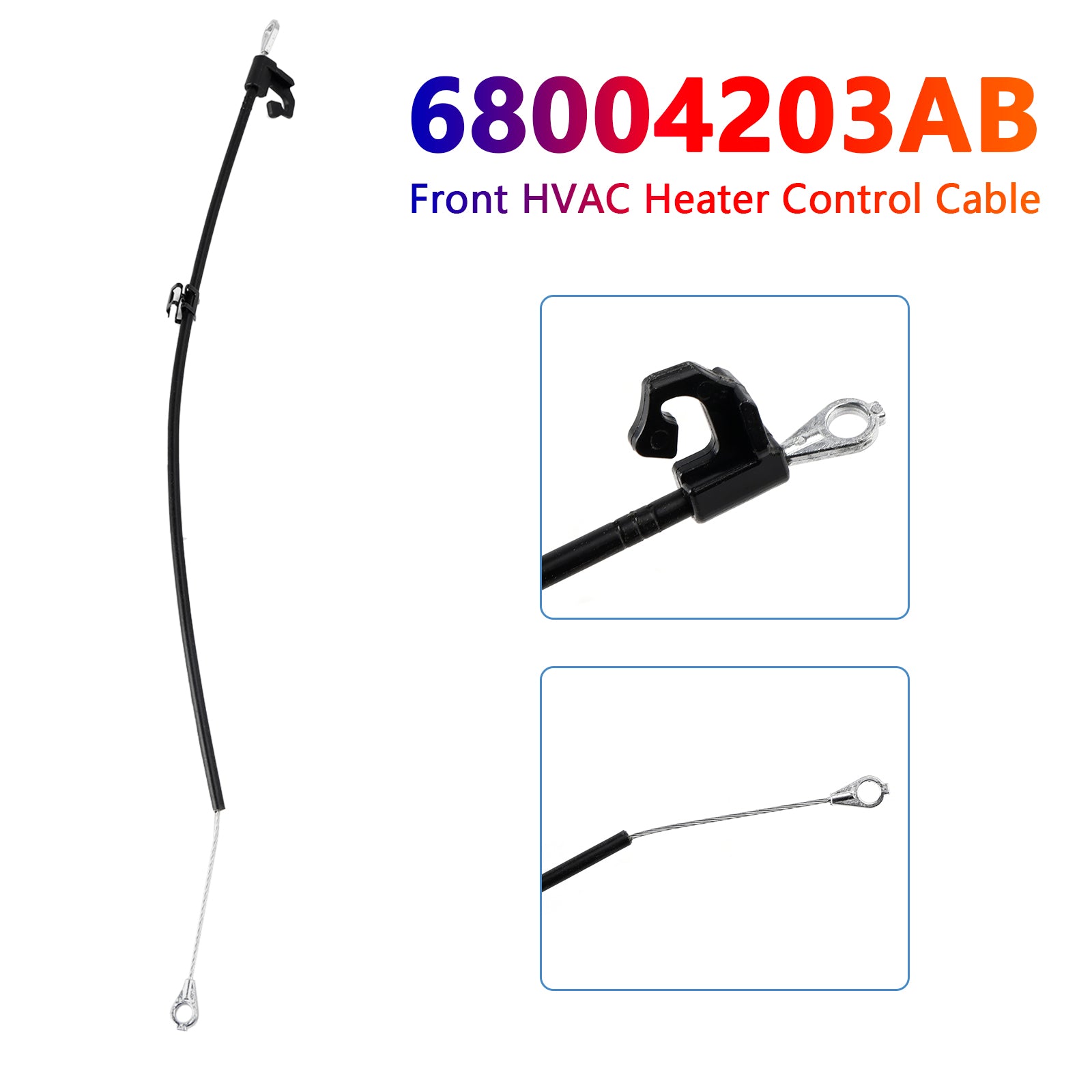 Câble de commande de chauffage avant CVC 68004203AB pour Jeep Wrangler 2007-2010