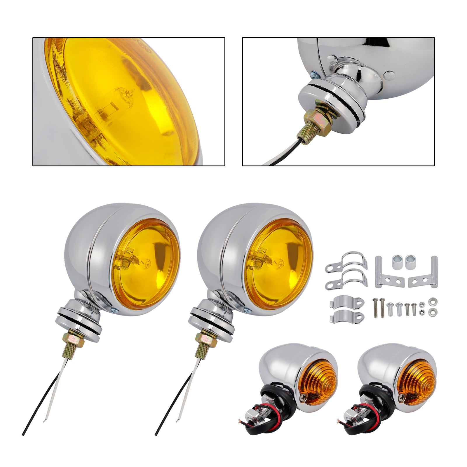 Gepersonaliseerd verchroomd chroom mist licht, compatibel met racer-, bobber- en chopper -modellen, N ° D20