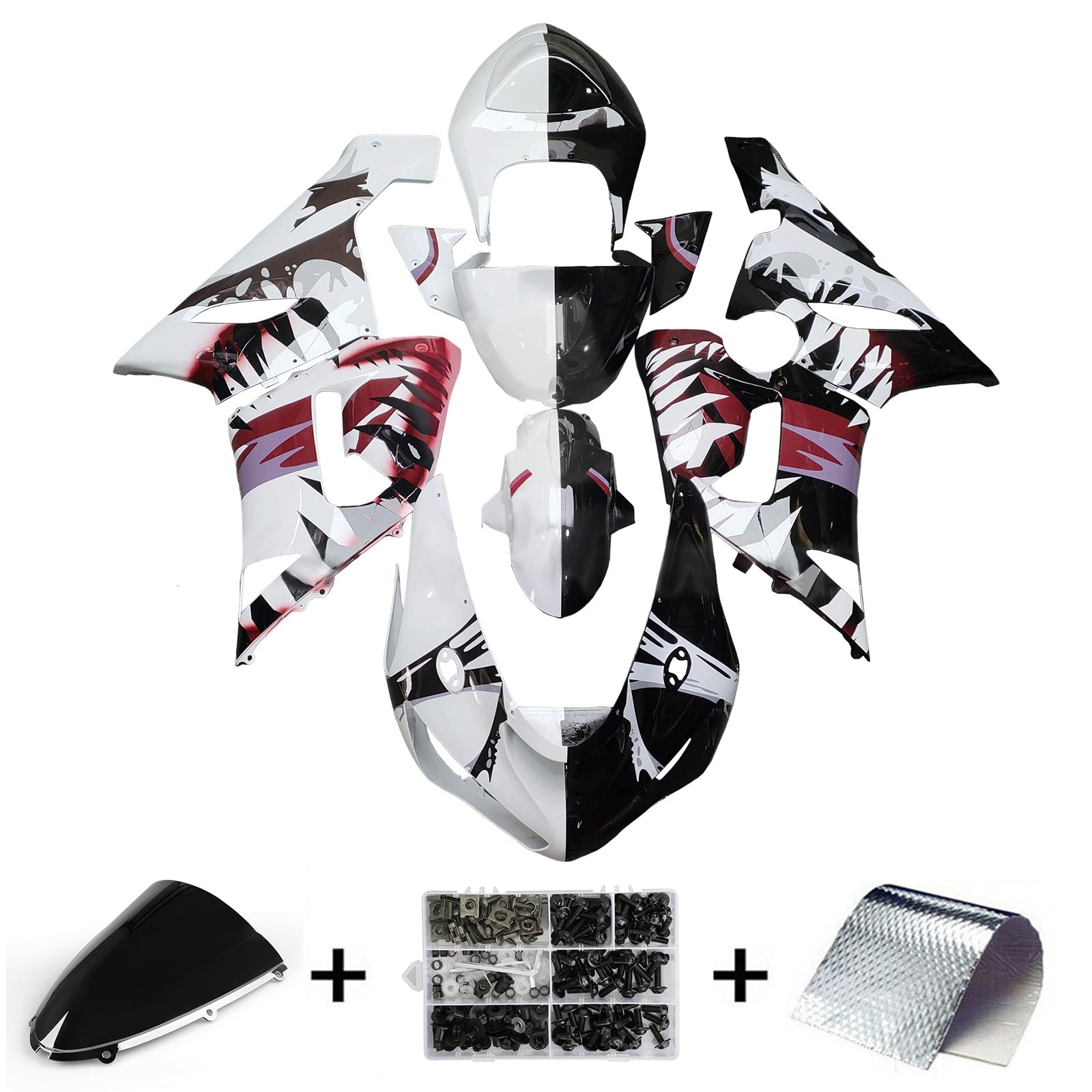 Kit di carenatura a iniezione, corpo in plastica ABS per Kawasaki ZX6R 636 2005-2006