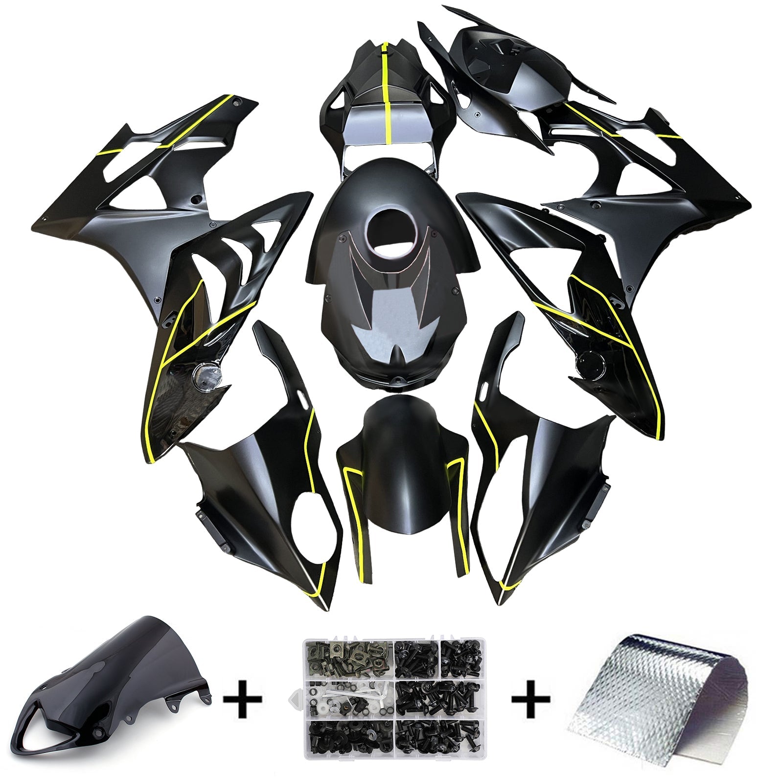 Kit de carénage d'injection pour BMW S1000RR 2009-2014 Carrosserie Plastique ABS