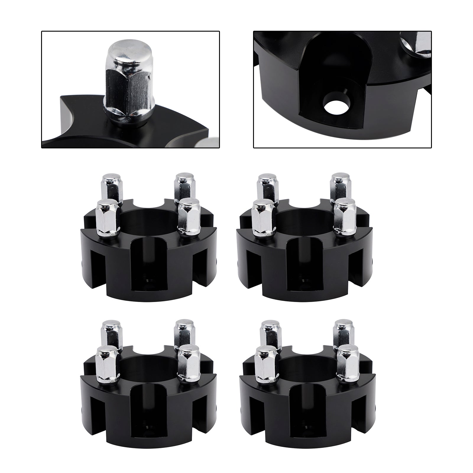 Kit d'entretoises de roue de 2 pouces pour voiturettes de golf Yamaha, Club Car et Ezgo, avec écrous de roue noirs