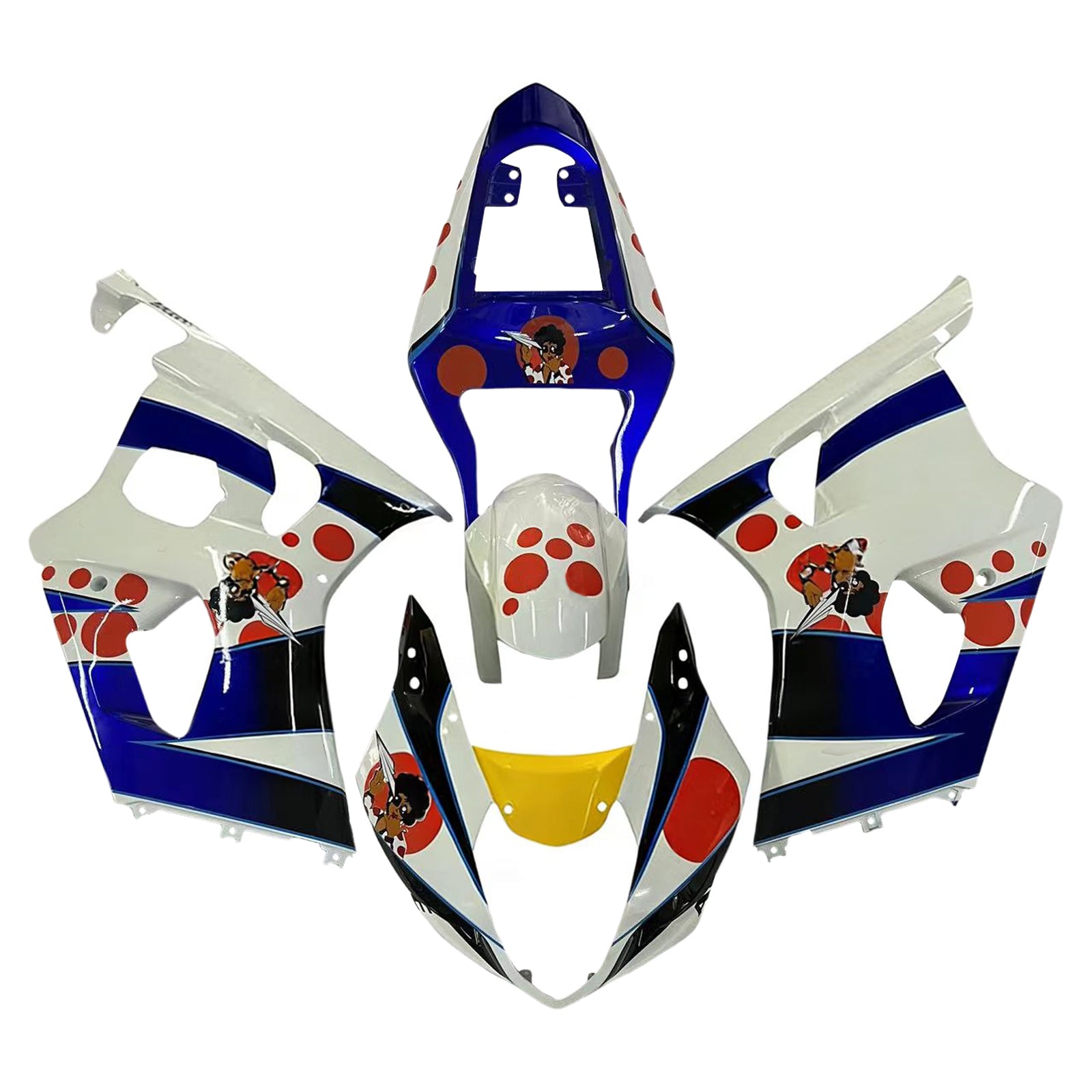 Kit de carénage par injection, carrosserie en plastique ABS, compatible avec Suzuki GSXR1000 2003-2004