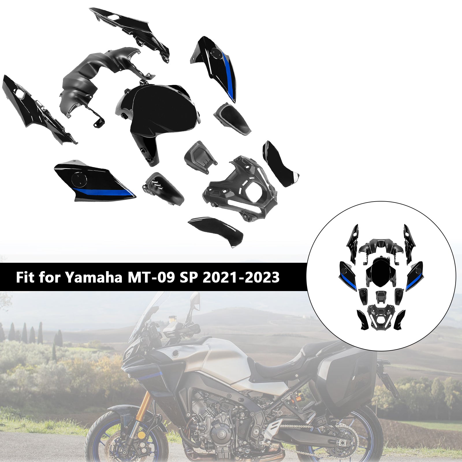 Kit de carénage de carrosserie ABS injection pour Yamaha MT-09 / MT-09 SP 2021-2023 04#