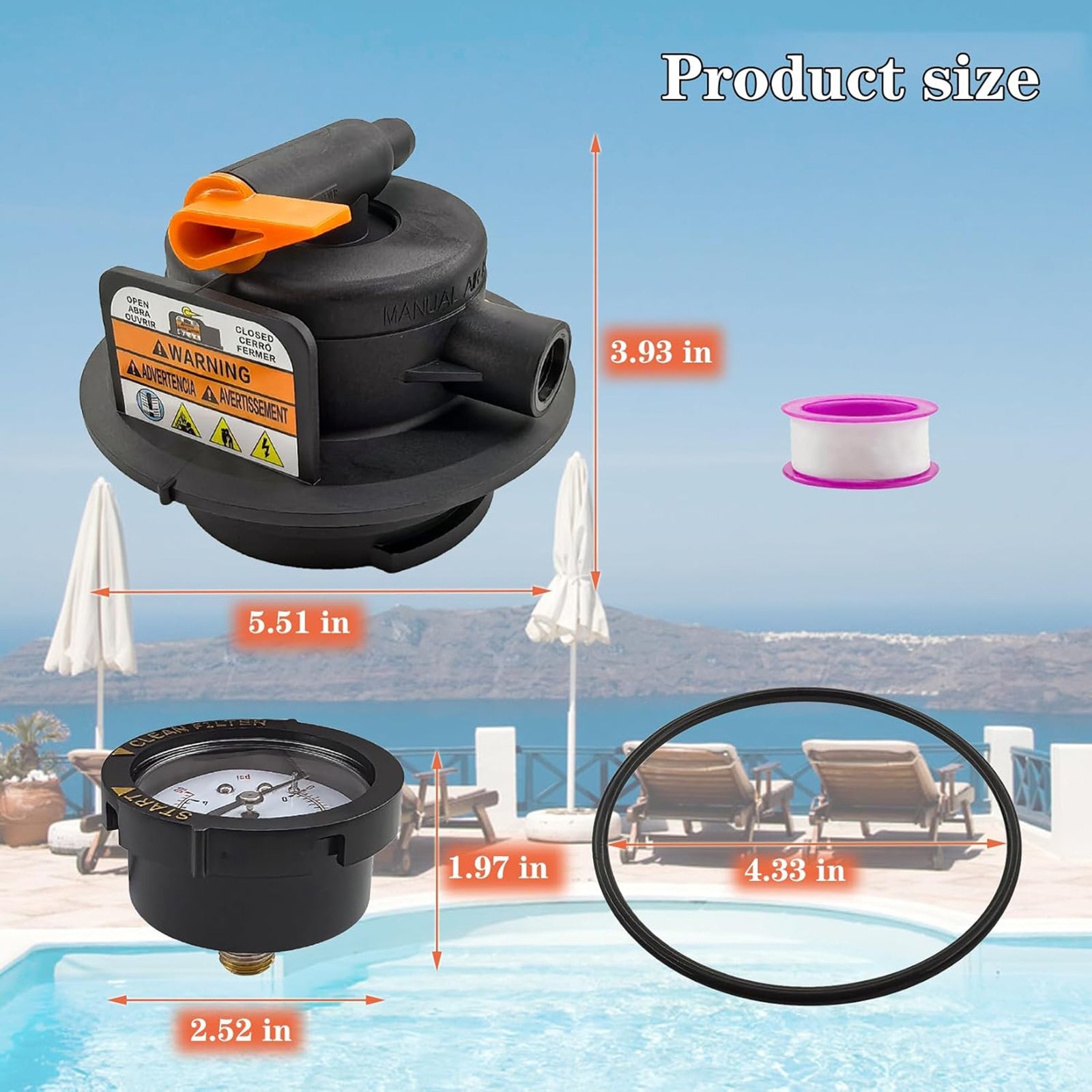 DEX2420MAR2 Zespół ręcznego odpowietrzania filtra basenowego z wkładem