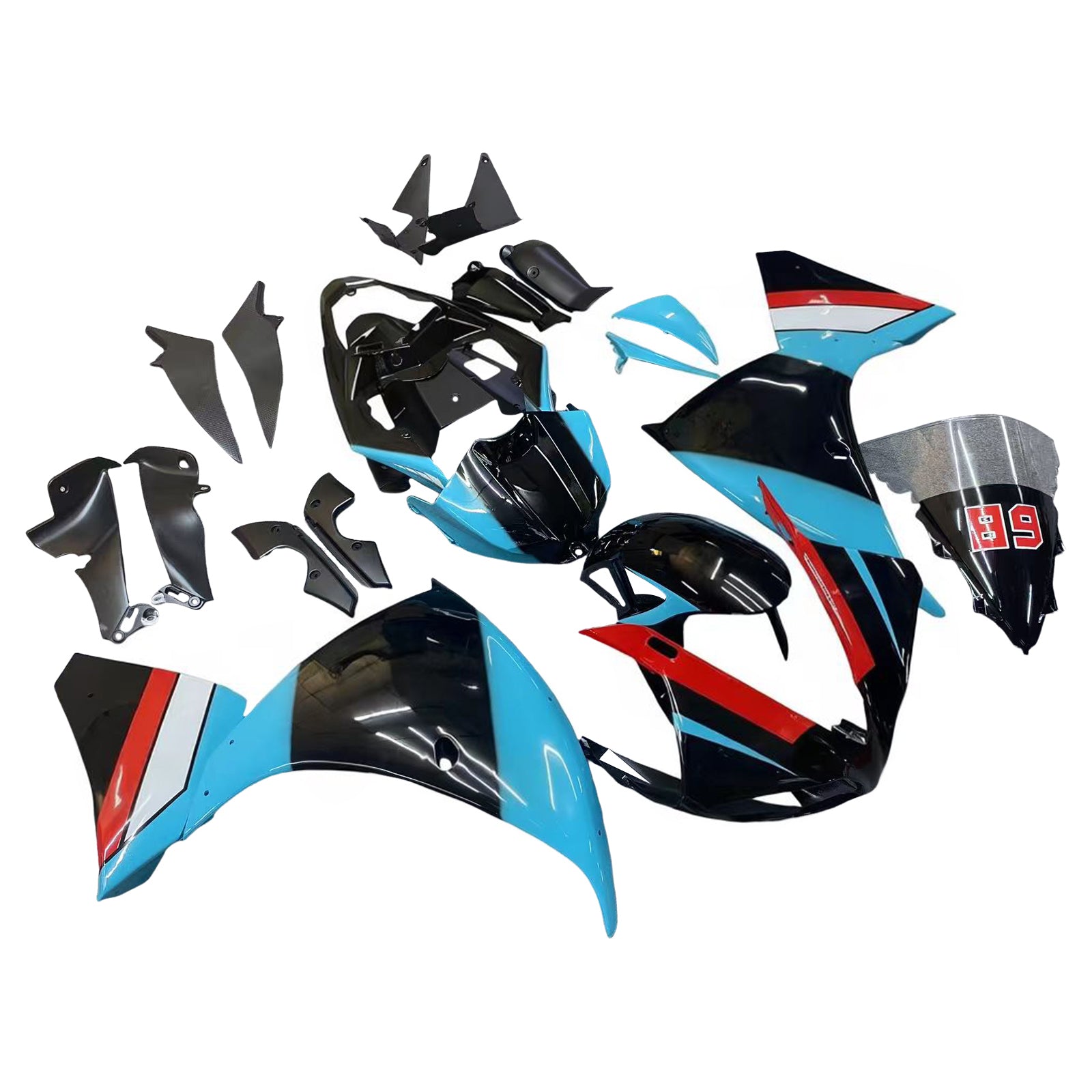 Kit de carenado de inyección de plástico ABS para Yamaha YZF 1000 R1 2009-2011