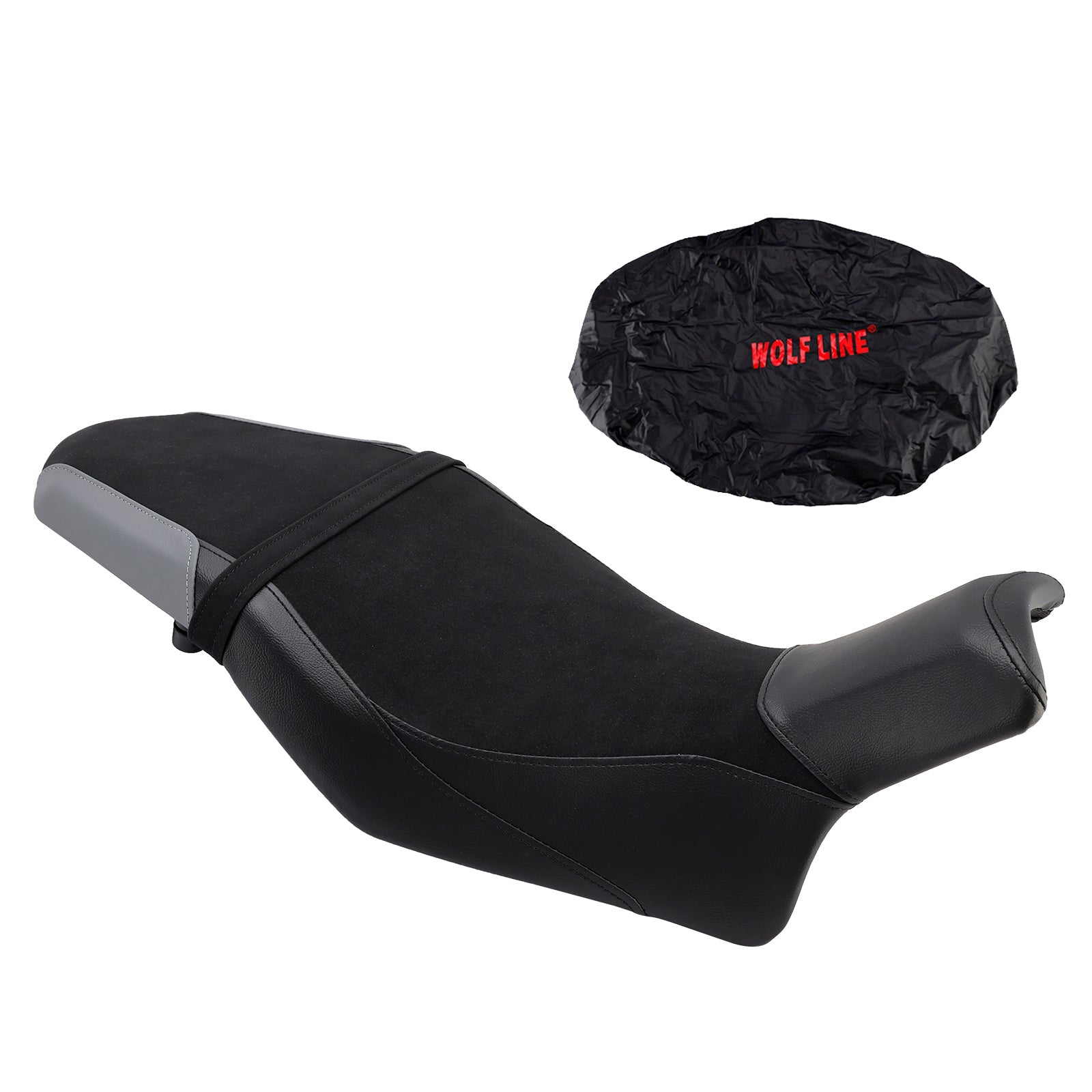 Selle passager complète rembourrée +20 mm noire pour Suzuki Katana (2019-2024)