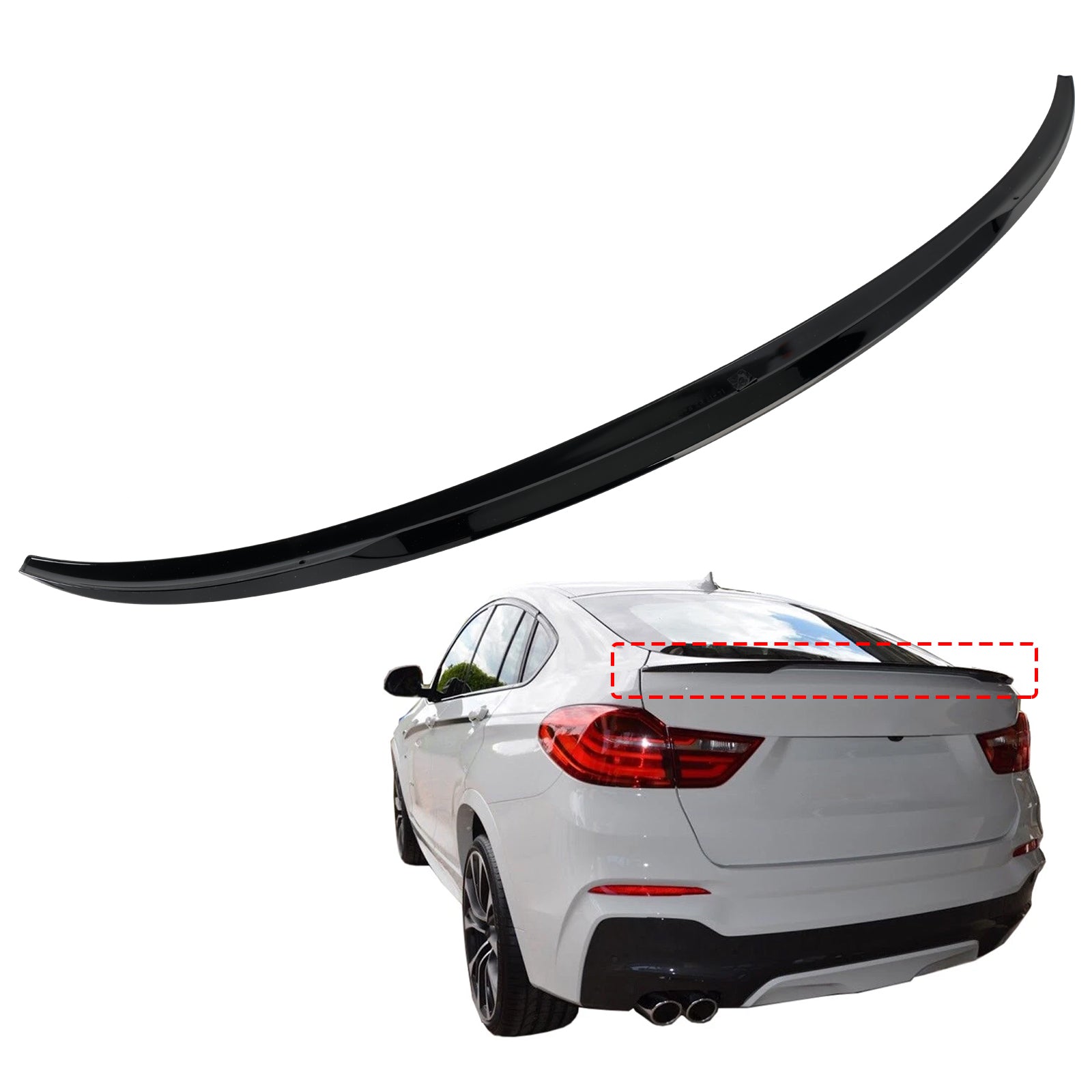 Spoiler posteriore nero lucido per bagagliaio BMW X4 F26 (2014-2018)