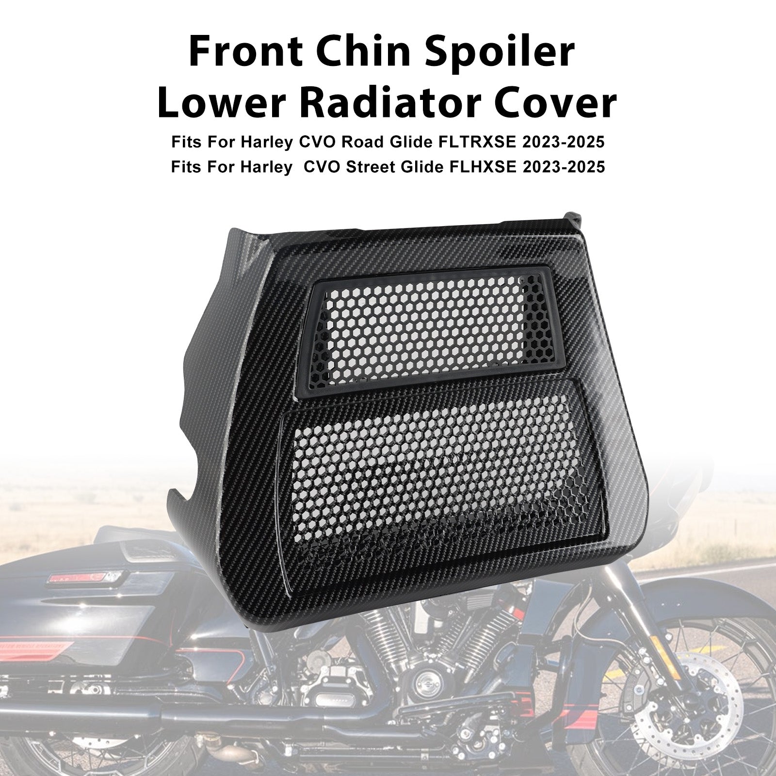 Spoilers inférieurs de menton et protection de radiateur pour Harley Road Glide FLTRX 2024-2025