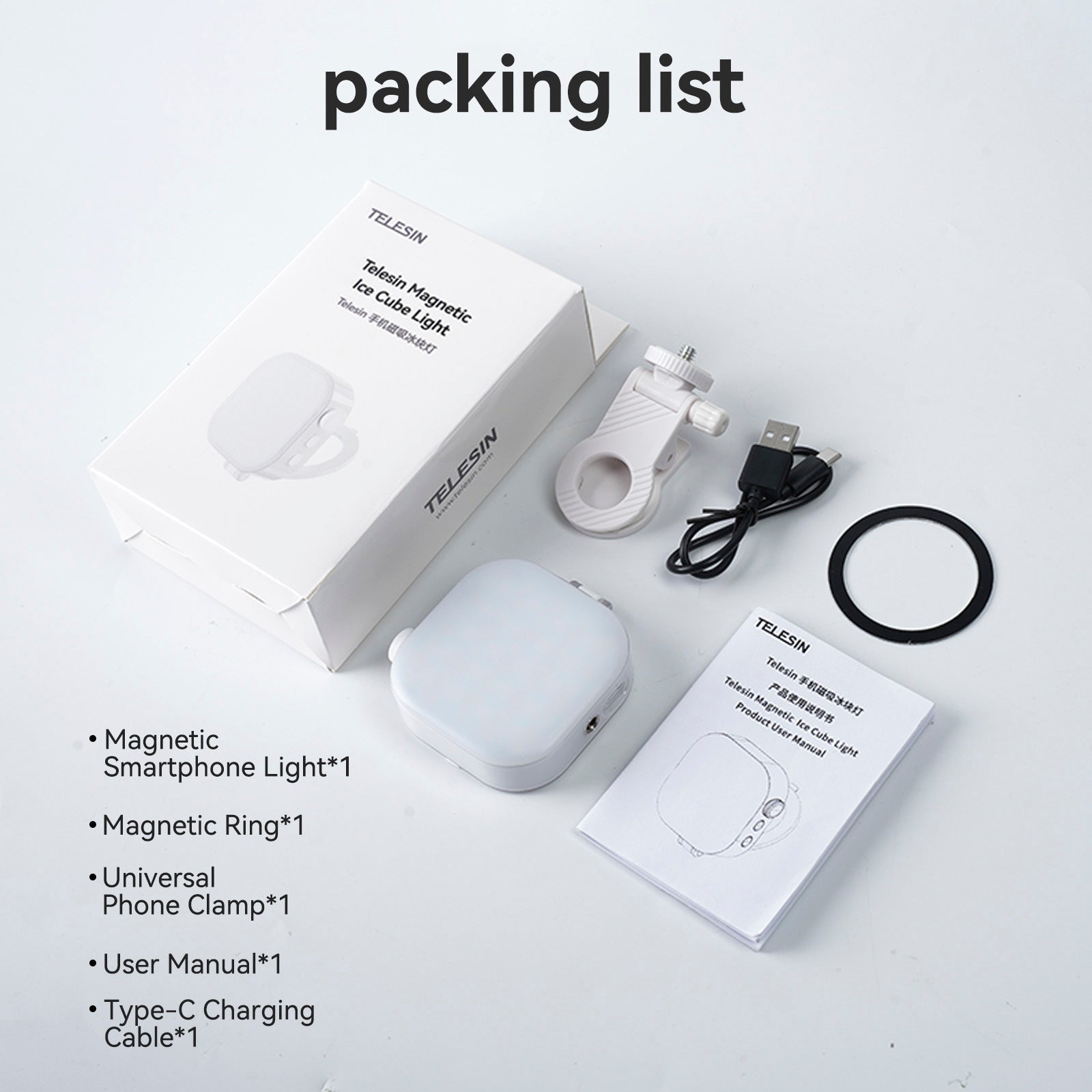 Mini lampada da scrivania desktop magnetica per telefono cellulare, colore semplice