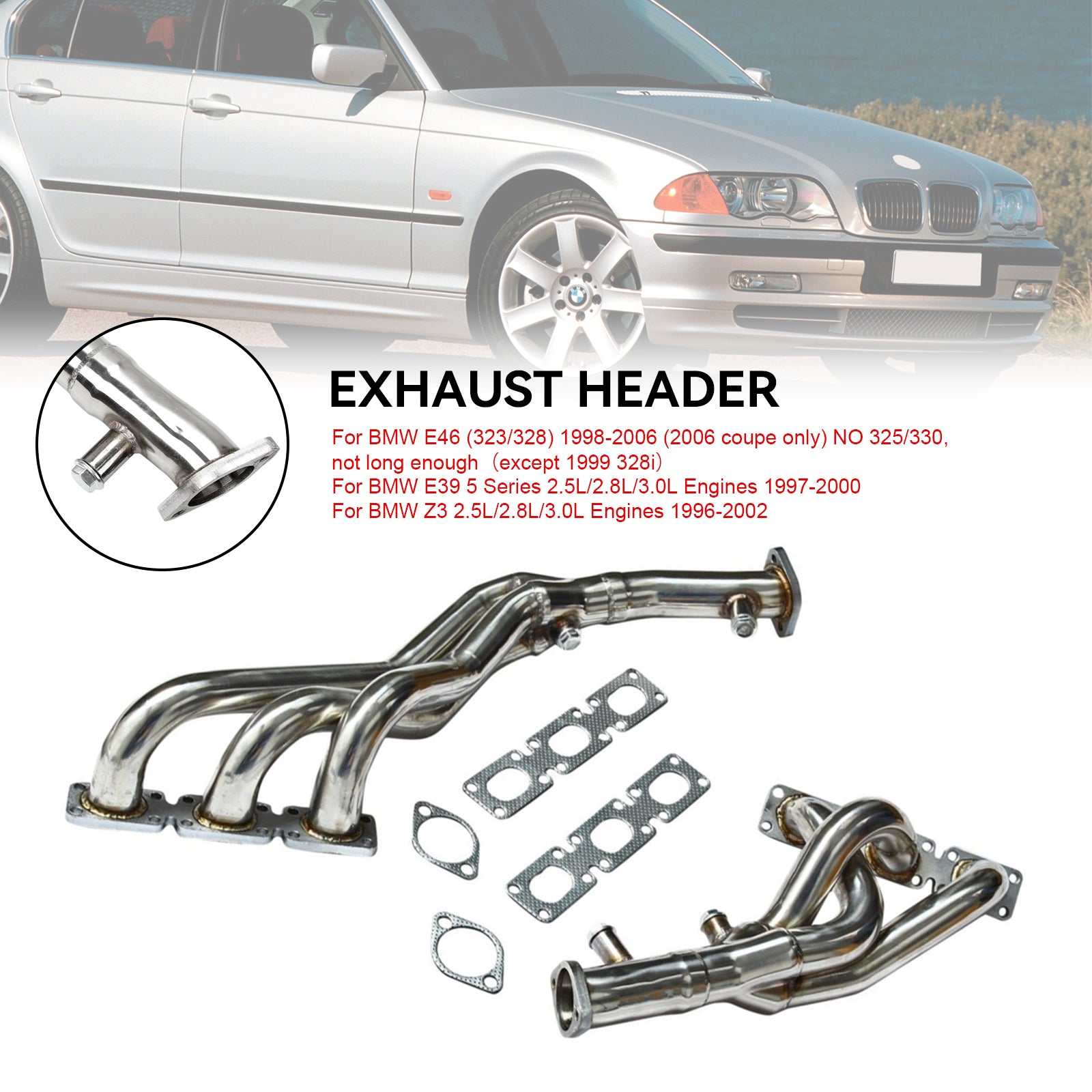 Stainless Exhaust Header Manifold pour BMW E46 323i 328i Z3-528I M54 E93 E94
