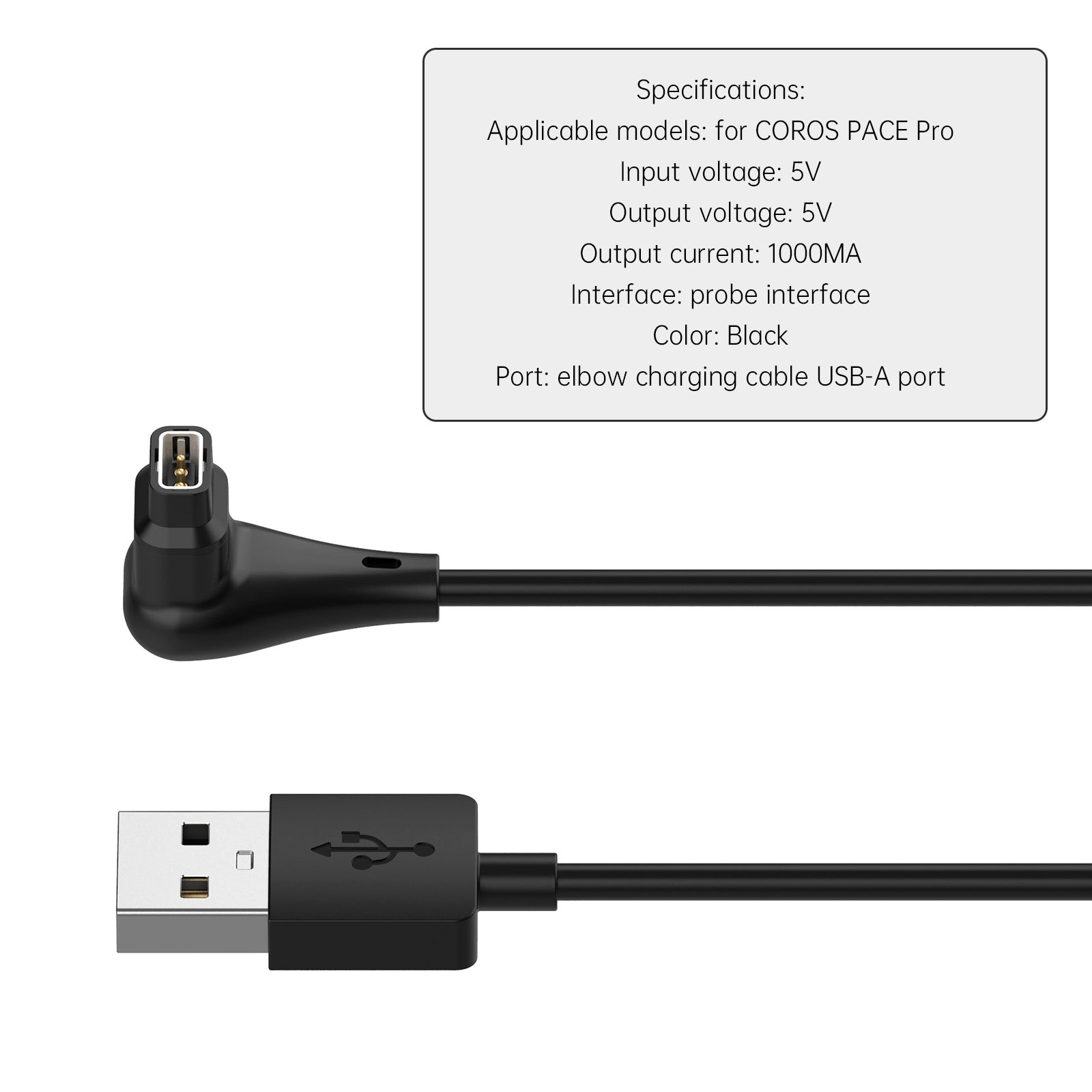 Carga de cable y adaptador para Coros Pace Pro Watch