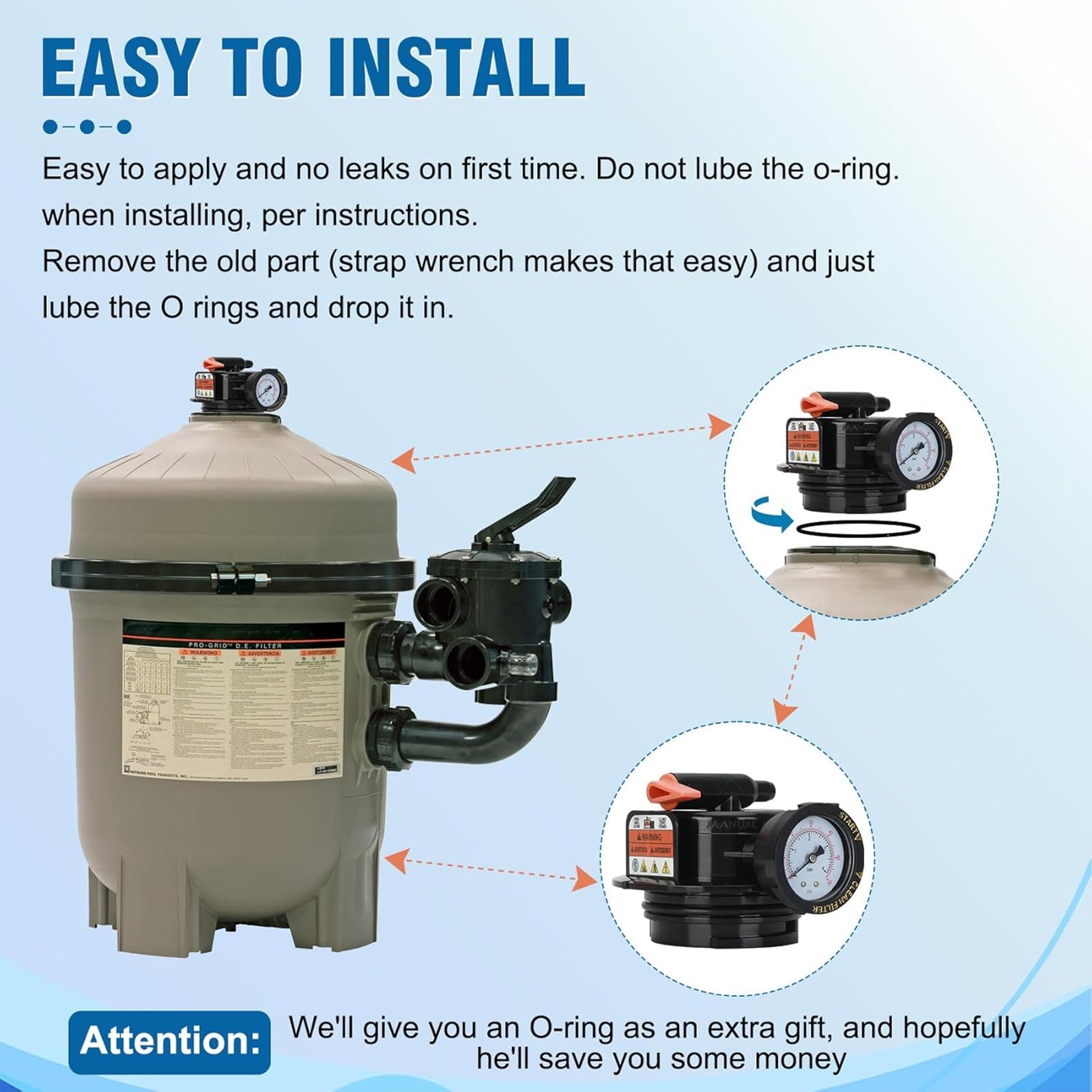 DEX2420MAR2 Zespół ręcznego odpowietrzania filtra basenowego z wkładem